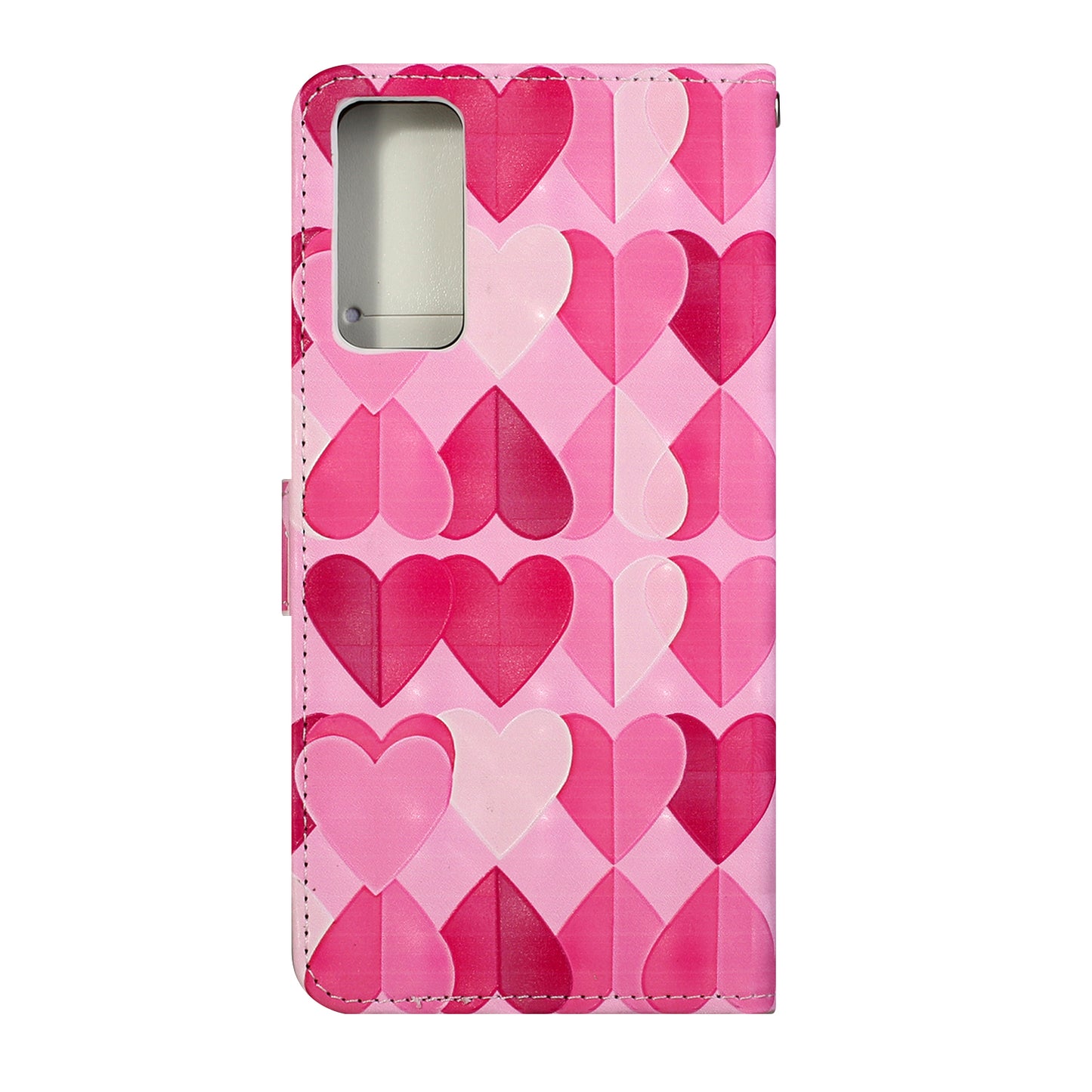 Pattern Printing Leather Protector with Hanging Strap for Samsung Galaxy S20 Plus/S20 Plus 5G Stand Case - Hearts