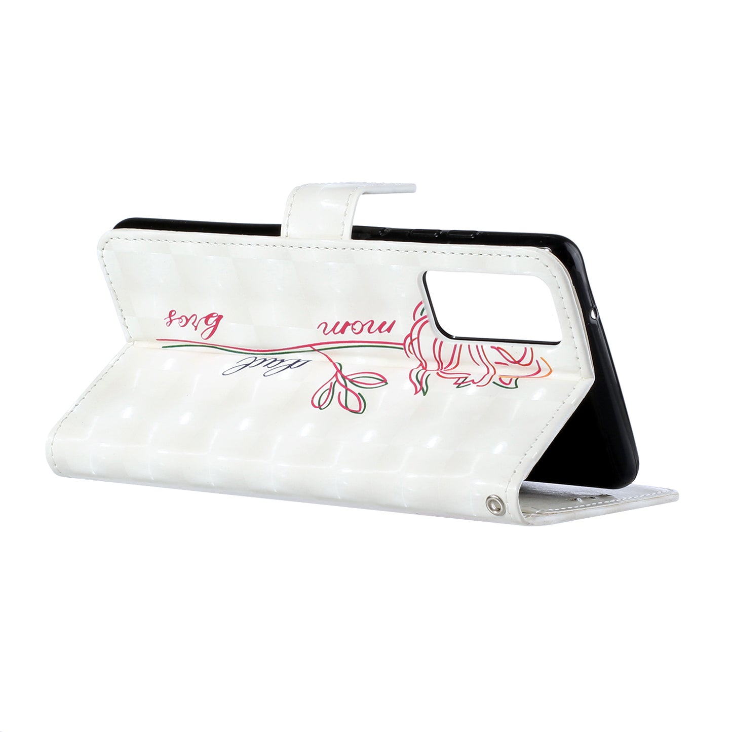Pattern Printing Leather Protector with Hanging Strap for Samsung Galaxy S20 Plus/S20 Plus 5G Stand Case - Flower