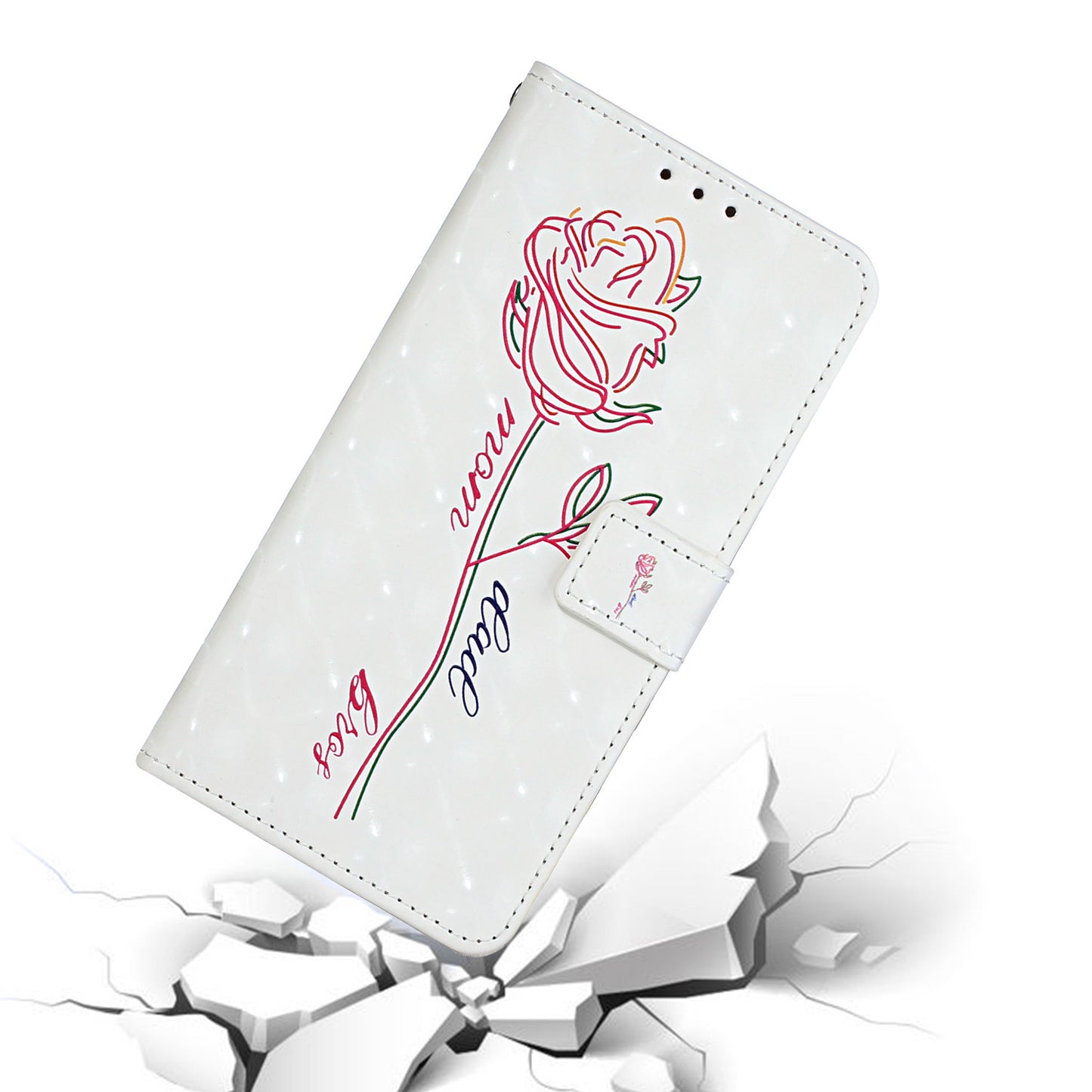 Pattern Printing Leather Protector with Hanging Strap for Samsung Galaxy S20 Plus/S20 Plus 5G Stand Case - Flower