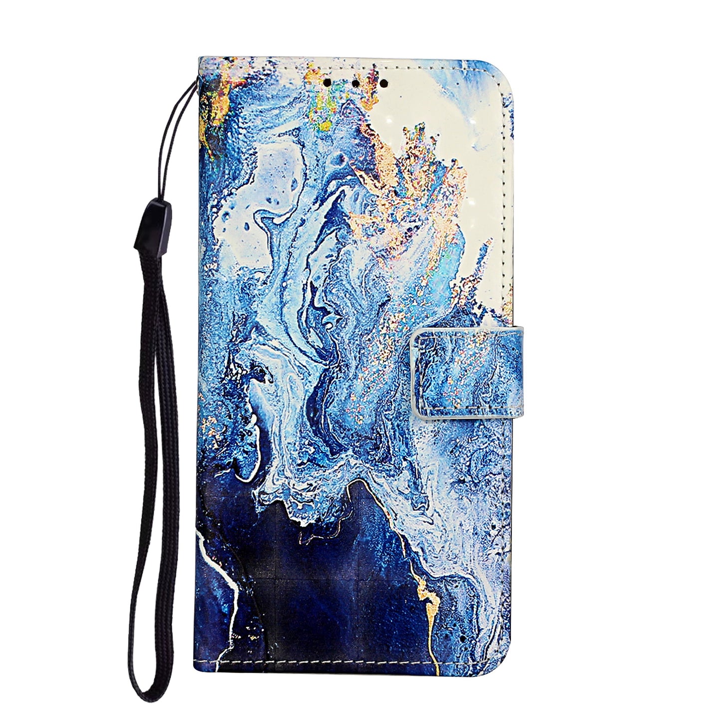 Pattern Printing Leather Protector with Hanging Strap for Samsung Galaxy S20 Plus/S20 Plus 5G Stand Case - Marbling