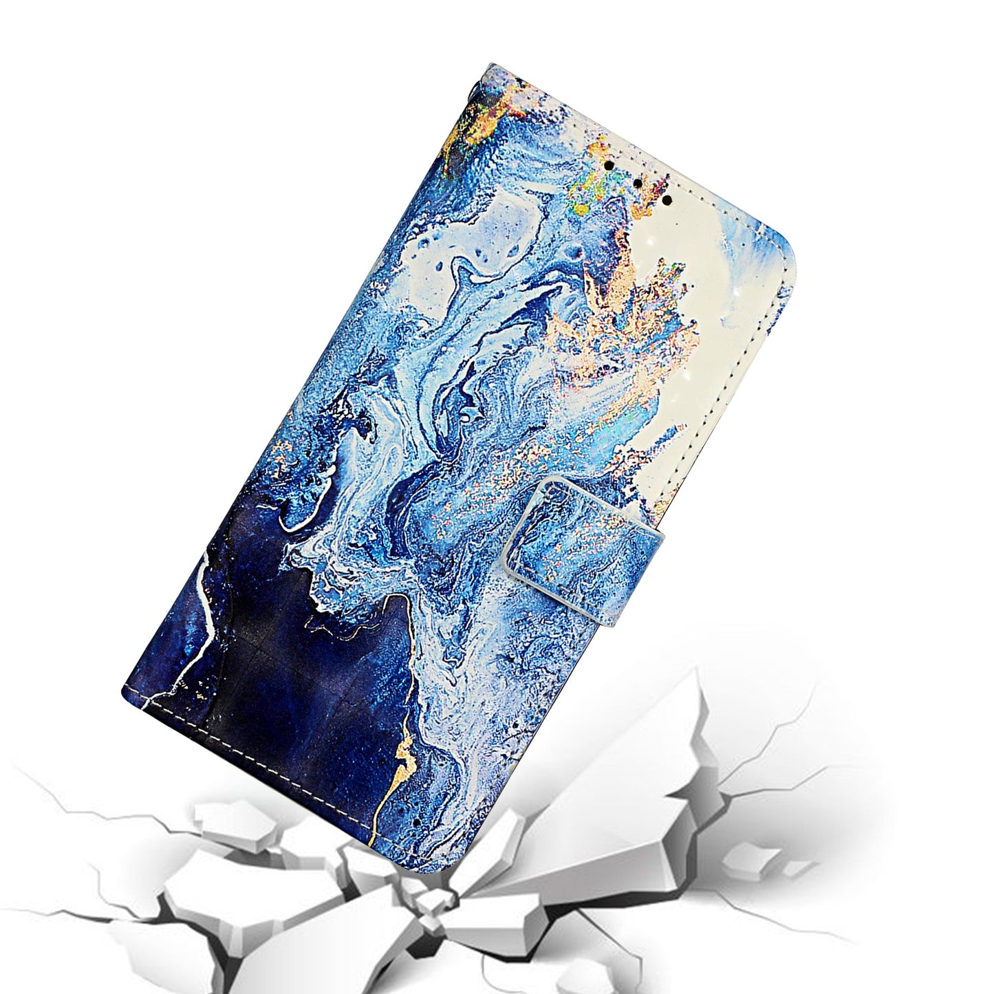 Pattern Printing Leather Protector with Hanging Strap for Samsung Galaxy S20 Plus/S20 Plus 5G Stand Case - Marbling