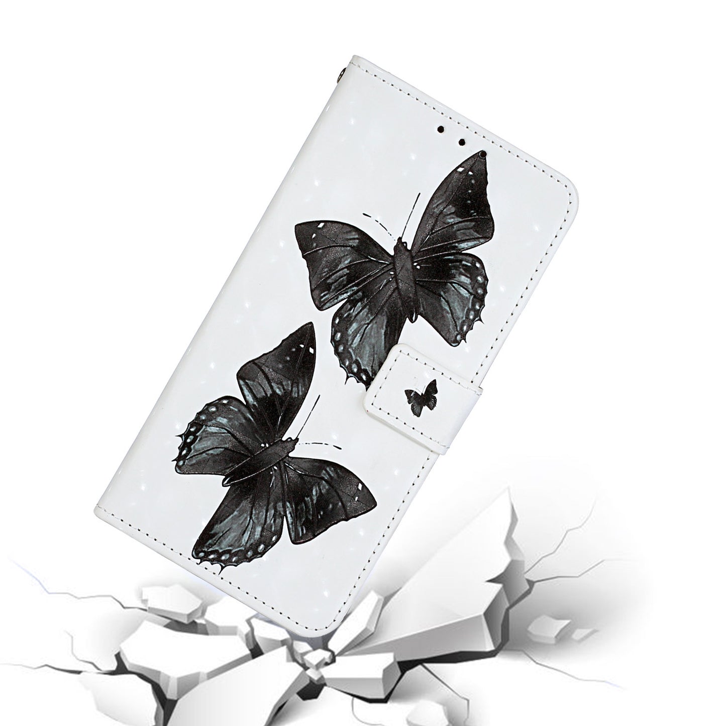 Pattern Printing Leather Protector with Hanging Strap for Samsung Galaxy S20 Plus/S20 Plus 5G Stand Case - Butterfly