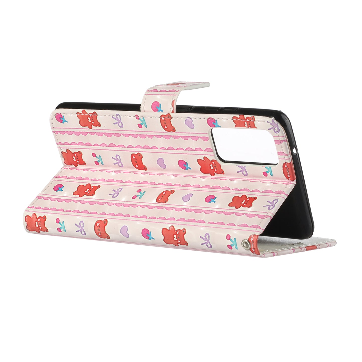 For Samsung Galaxy S20 FE 4G/5G/S20 Lite/S20 FE 2022 Pattern Printing Leather Cover with Hanging Strap - Bear