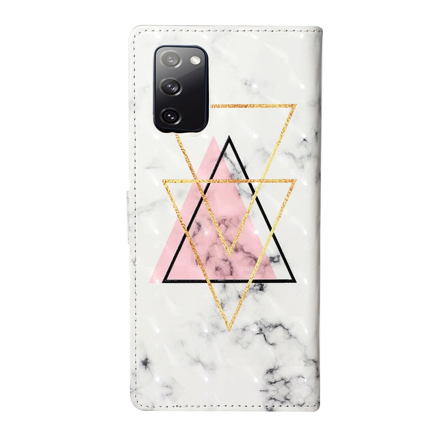 For Samsung Galaxy S20 FE 4G/5G/S20 Lite/S20 FE 2022 Light Spot Decor Pattern Printing Leather Case - Triangle