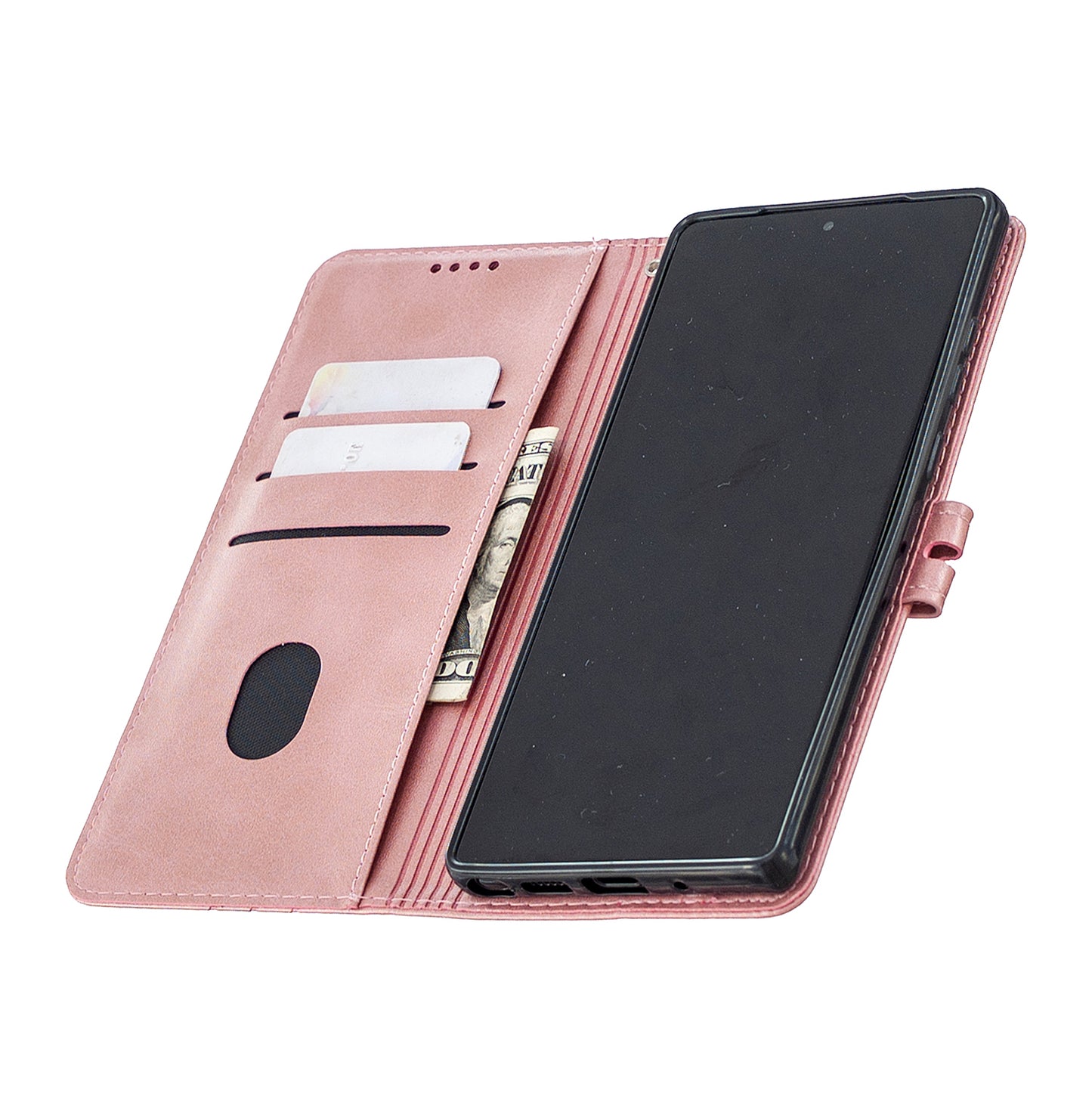 For Samsung Galaxy S20 FE 4G/5G/S20 Lite/S20 FE 2022 Classic Wallet Leather Stand Phone Protective Cover - Rose Gold