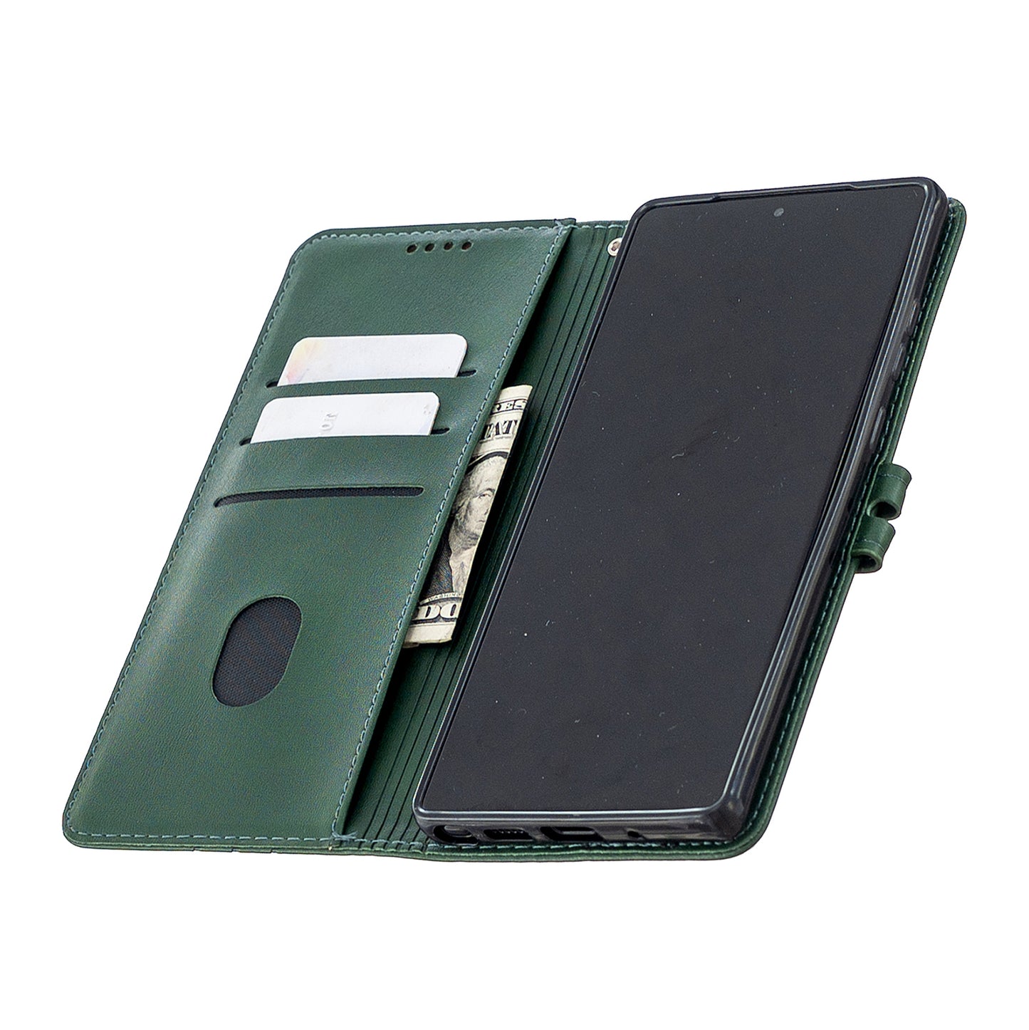For Samsung Galaxy S20 FE 4G/5G/S20 Lite/S20 FE 2022 Classic Wallet Leather Stand Phone Protective Cover - Green