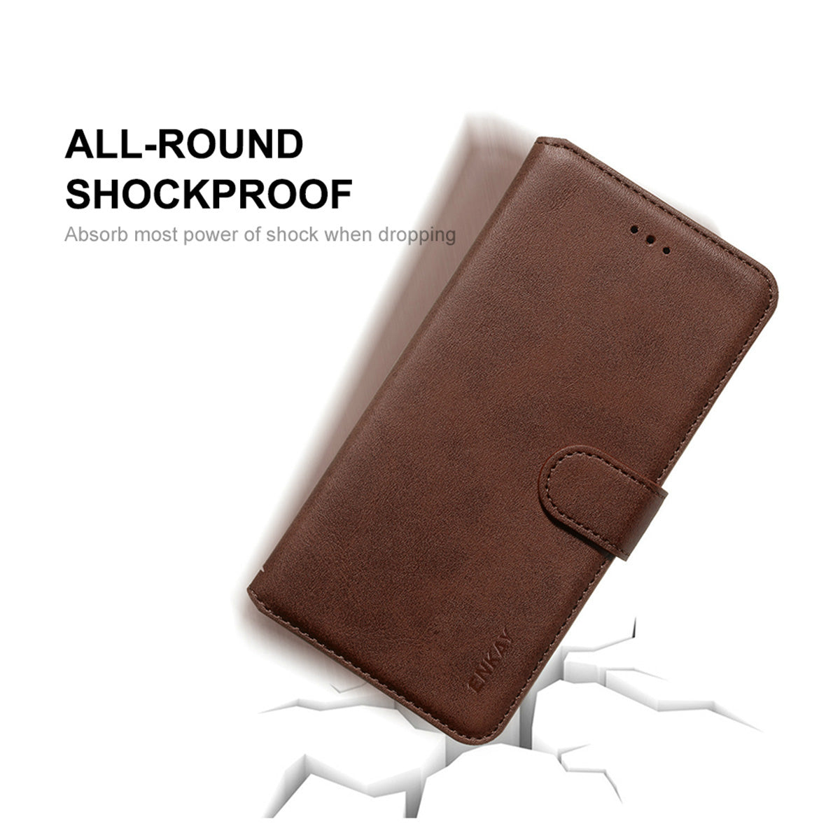 HAT PRINCE ENKAY ENK-PUC030 for Samsung Galaxy S20 FE 4G / 5G / S20 Lite / S20 FE 2022 PU Leather + TPU Wallet Stand Phone Case - Brown