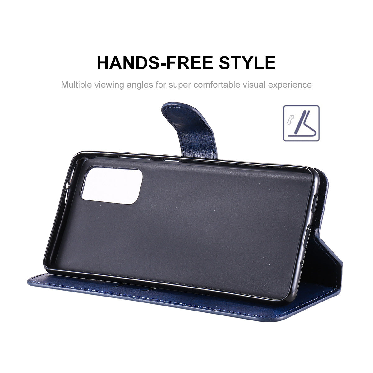 HAT PRINCE ENKAY ENK-PUC030 for Samsung Galaxy S20 FE 4G / 5G / S20 Lite / S20 FE 2022 PU Leather + TPU Wallet Stand Phone Case - Blue