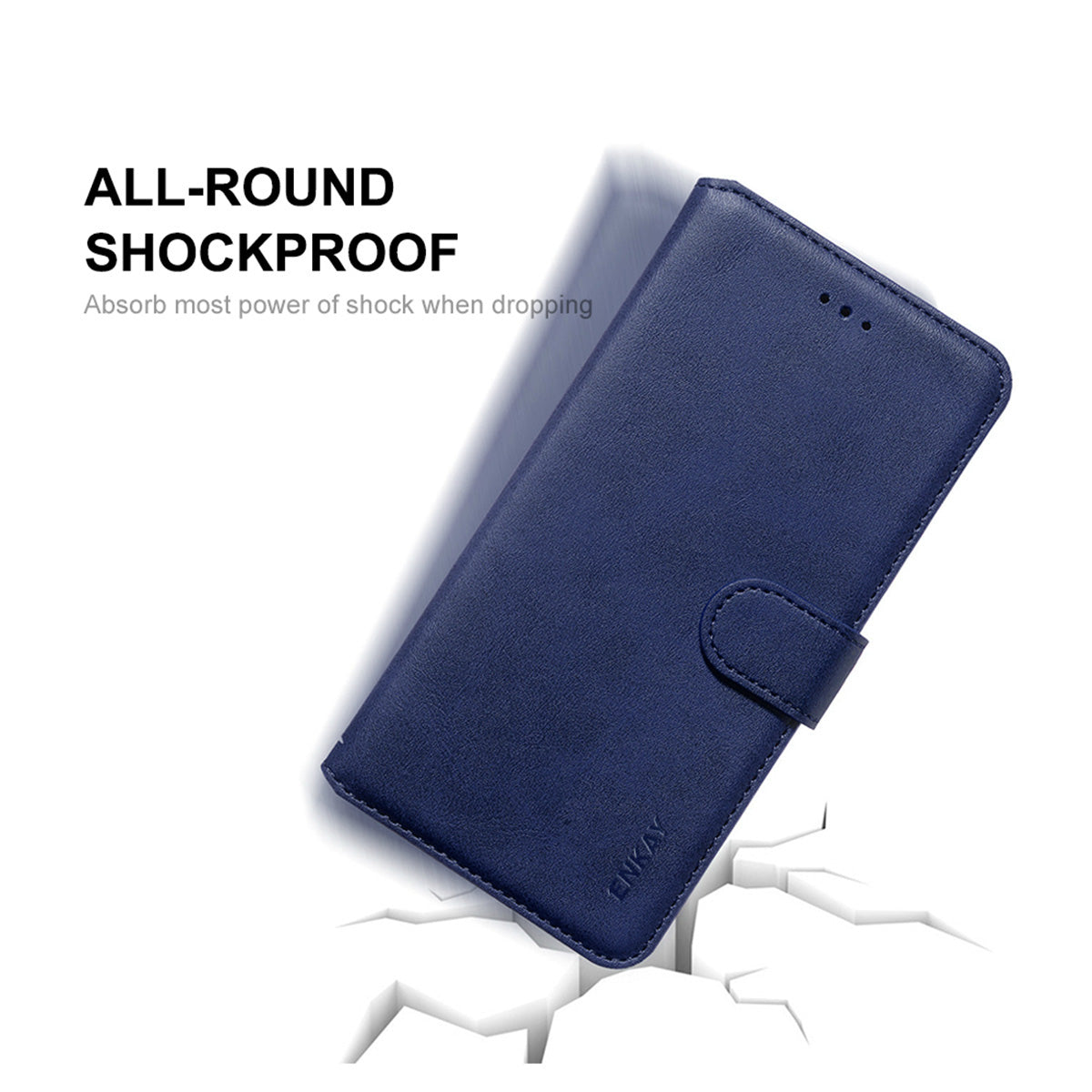 HAT PRINCE ENKAY ENK-PUC030 for Samsung Galaxy S20 FE 4G / 5G / S20 Lite / S20 FE 2022 PU Leather + TPU Wallet Stand Phone Case - Blue