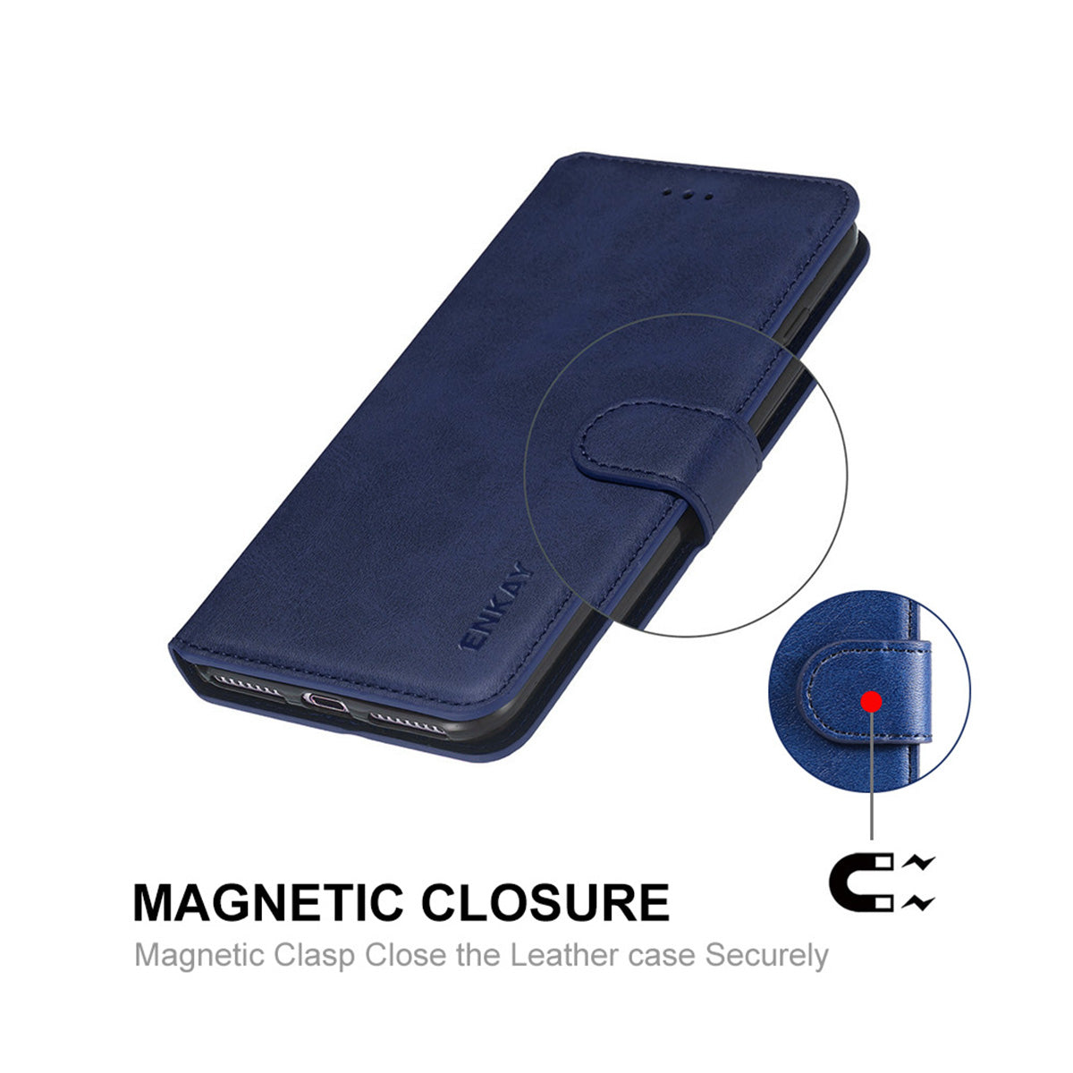 HAT PRINCE ENKAY ENK-PUC030 for Samsung Galaxy S20 FE 4G / 5G / S20 Lite / S20 FE 2022 PU Leather + TPU Wallet Stand Phone Case - Blue