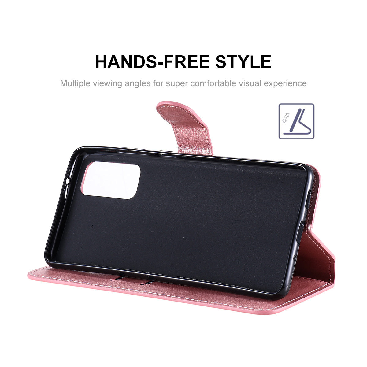 HAT PRINCE ENKAY ENK-PUC030 for Samsung Galaxy S20 FE 4G / 5G / S20 Lite / S20 FE 2022 PU Leather + TPU Wallet Stand Phone Case - Rose Gold