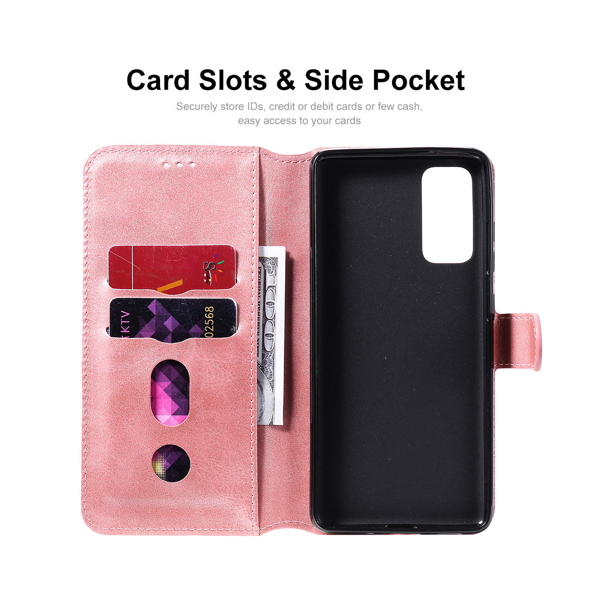 HAT PRINCE ENKAY ENK-PUC030 for Samsung Galaxy S20 FE 4G / 5G / S20 Lite / S20 FE 2022 PU Leather + TPU Wallet Stand Phone Case - Rose Gold