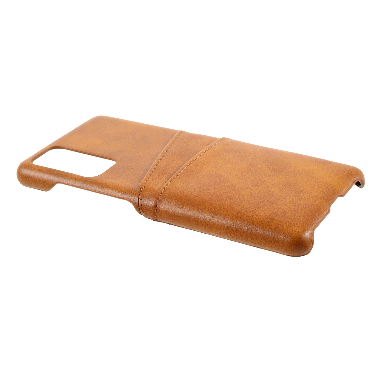 For Samsung Galaxy S20 FE 4G/5G/S20 Lite/S20 FE 2022 Double Card Slots PU Leather Coated PC Cover - Brown