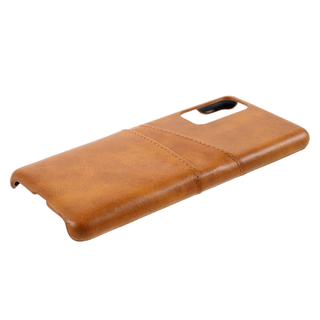 For Samsung Galaxy S20 FE 4G/5G/S20 Lite/S20 FE 2022 Double Card Slots PU Leather Coated PC Cover - Brown