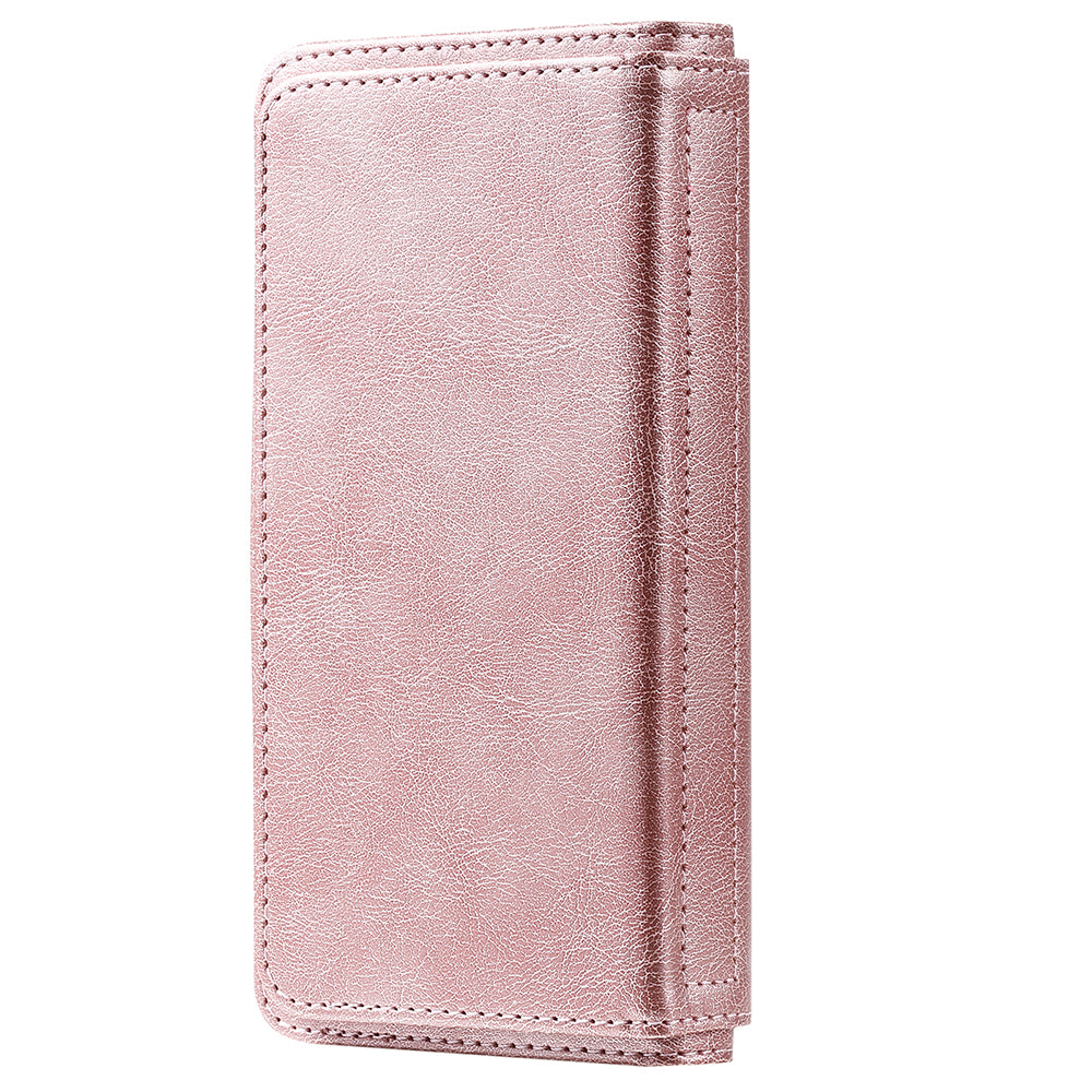 For Samsung Galaxy S20 FE 4G/S20 Fan Edition 4G/S20 FE 5G/S20 Fan Edition 5G/S20 Lite/S20 FE 2022 KT Multi-functional Series-1 New Arrival Leather Cover Shell with KT Multi-functional Series-1 10 Card Slots - Rose Gold