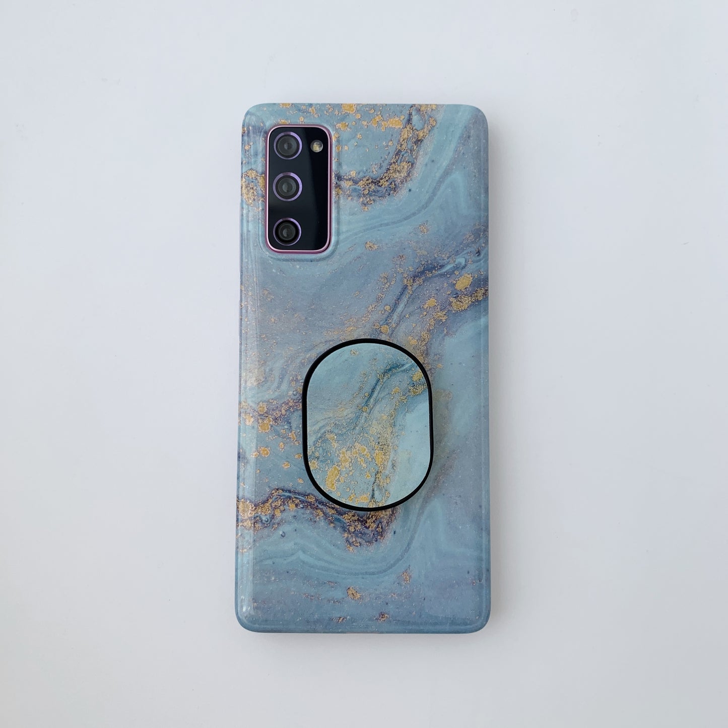 Kickstand Flow Gold Marble Patterned TPU Cover for Samsung Galaxy S20 FE/S20 Fan Edition/S20 FE 5G/S20 Fan Edition 5G - Style C