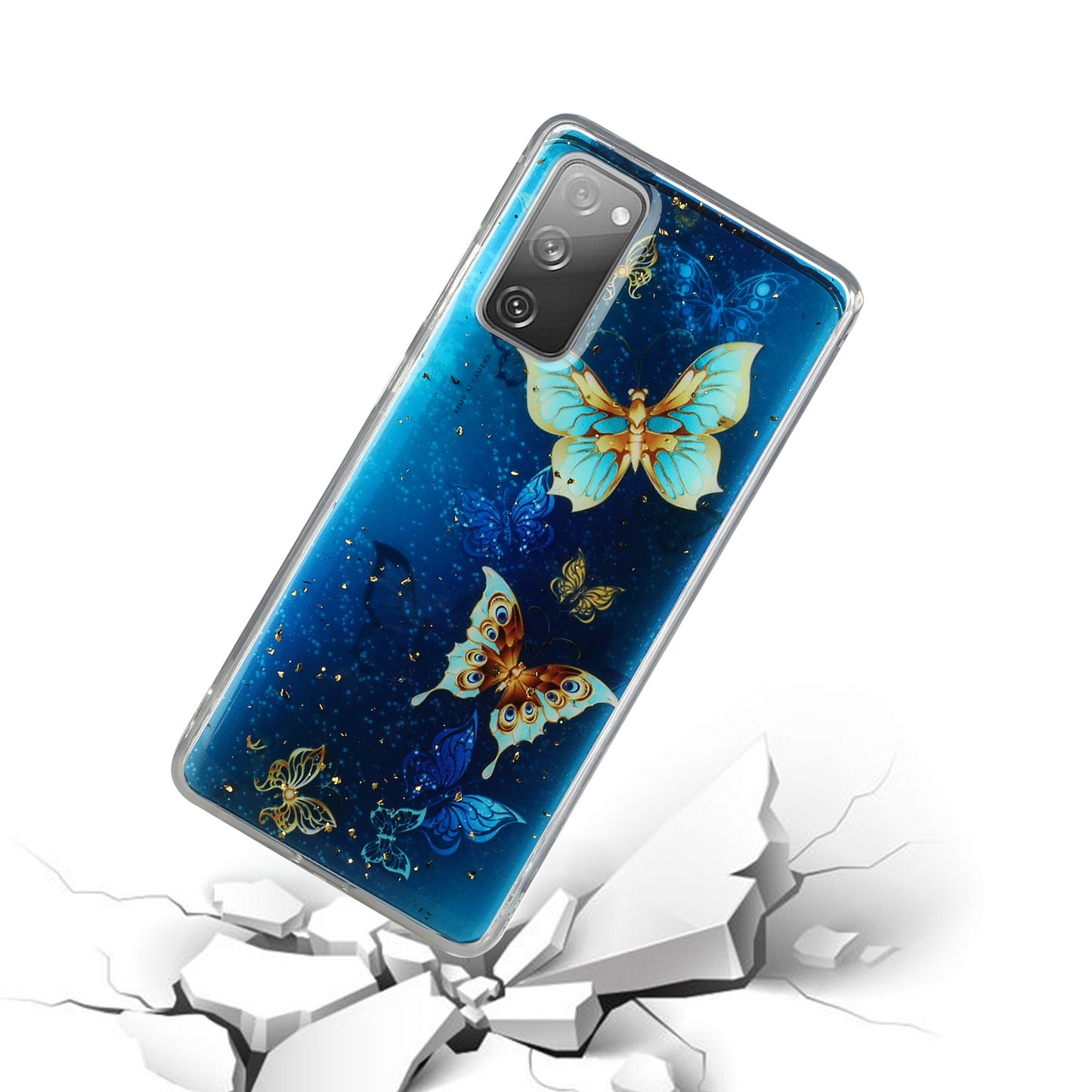 Glitter Sequins Inlaid Style TPU Phone Shell for Samsung Galaxy S20 FE/S20 Fan Edition/S20 FE 5G/S20 Fan Edition 5G - Butterfly