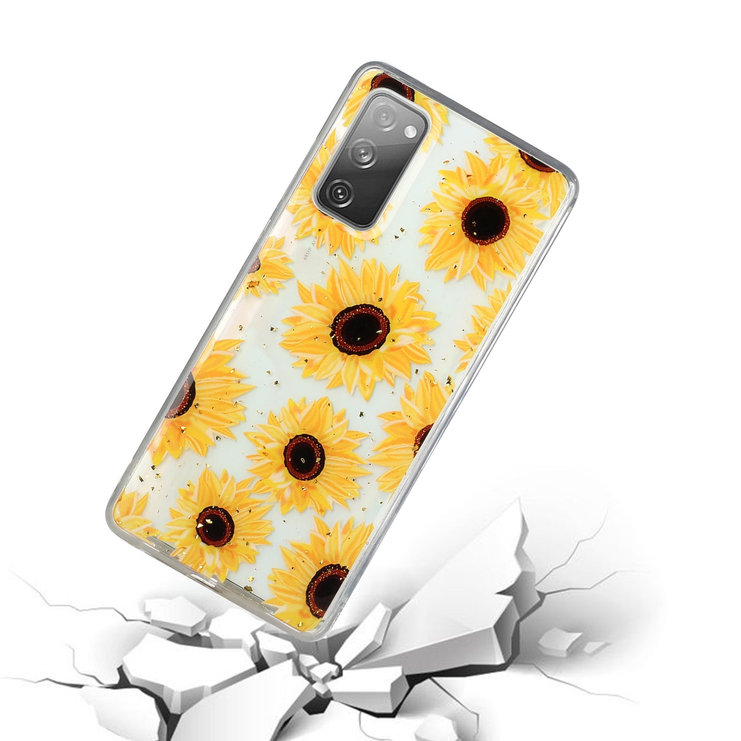 Glitter Sequins Inlaid Style TPU Phone Shell for Samsung Galaxy S20 FE/S20 Fan Edition/S20 FE 5G/S20 Fan Edition 5G - Sunflower