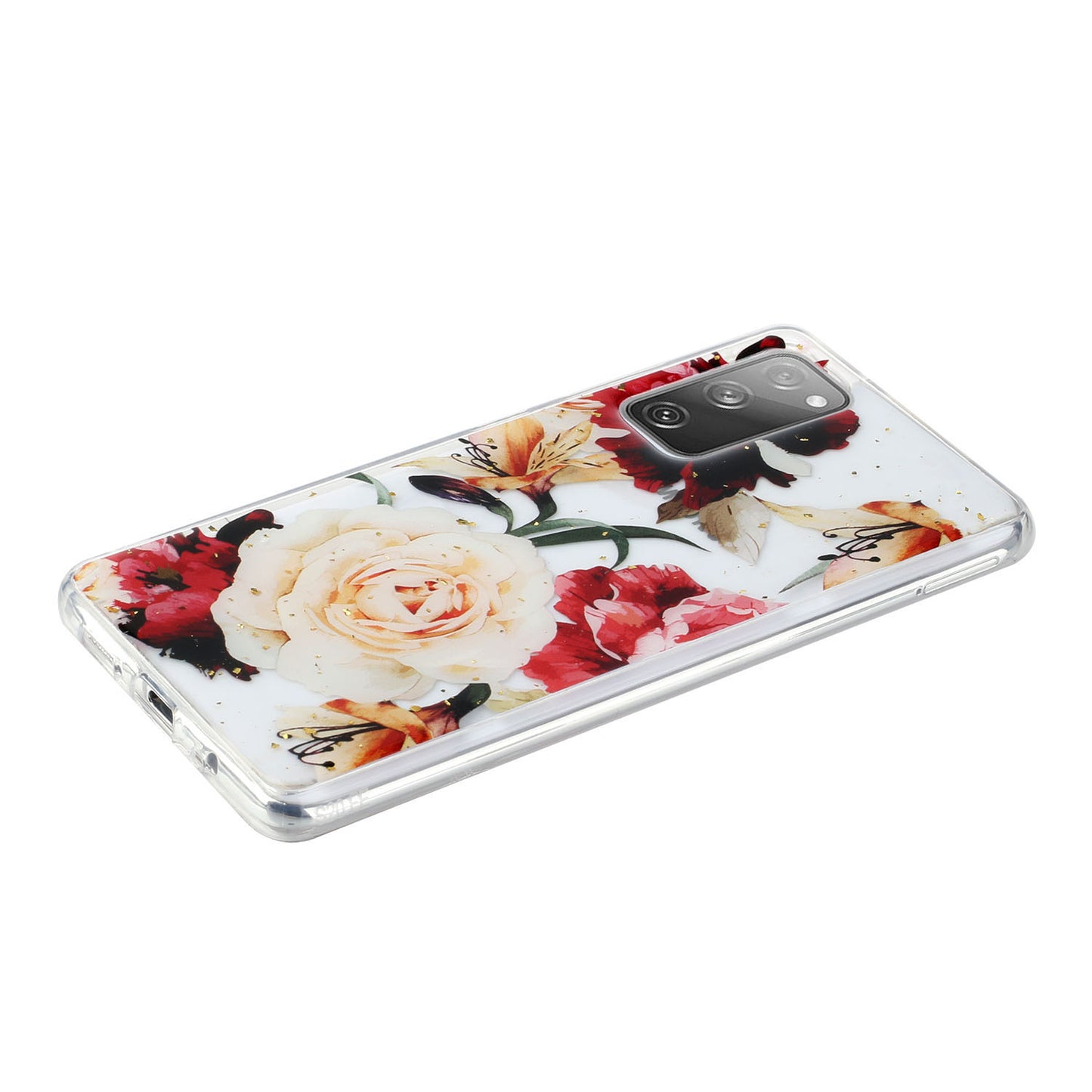 Glitter Sequins Inlaid Style TPU Phone Shell for Samsung Galaxy S20 FE/S20 Fan Edition/S20 FE 5G/S20 Fan Edition 5G - Beautiful Flower