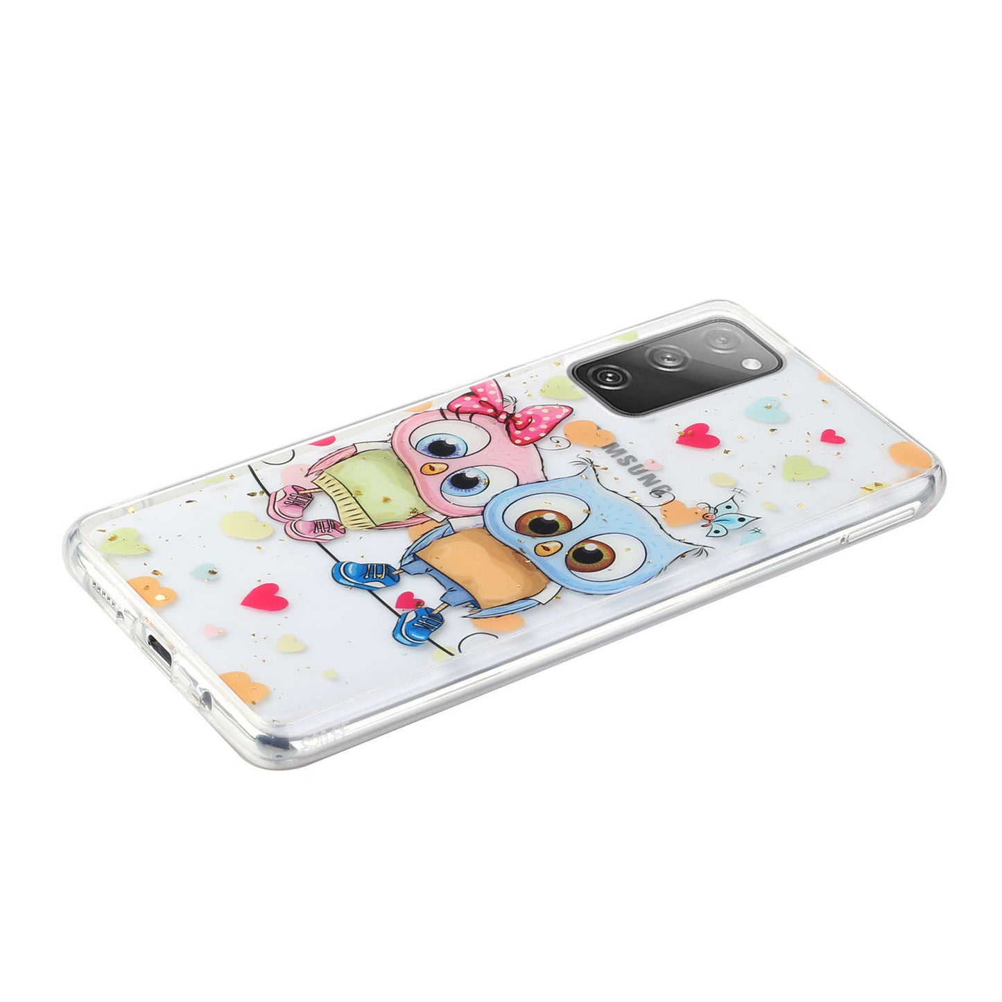 Glitter Sequins Inlaid Style TPU Phone Shell for Samsung Galaxy S20 FE/S20 Fan Edition/S20 FE 5G/S20 Fan Edition 5G - Owls