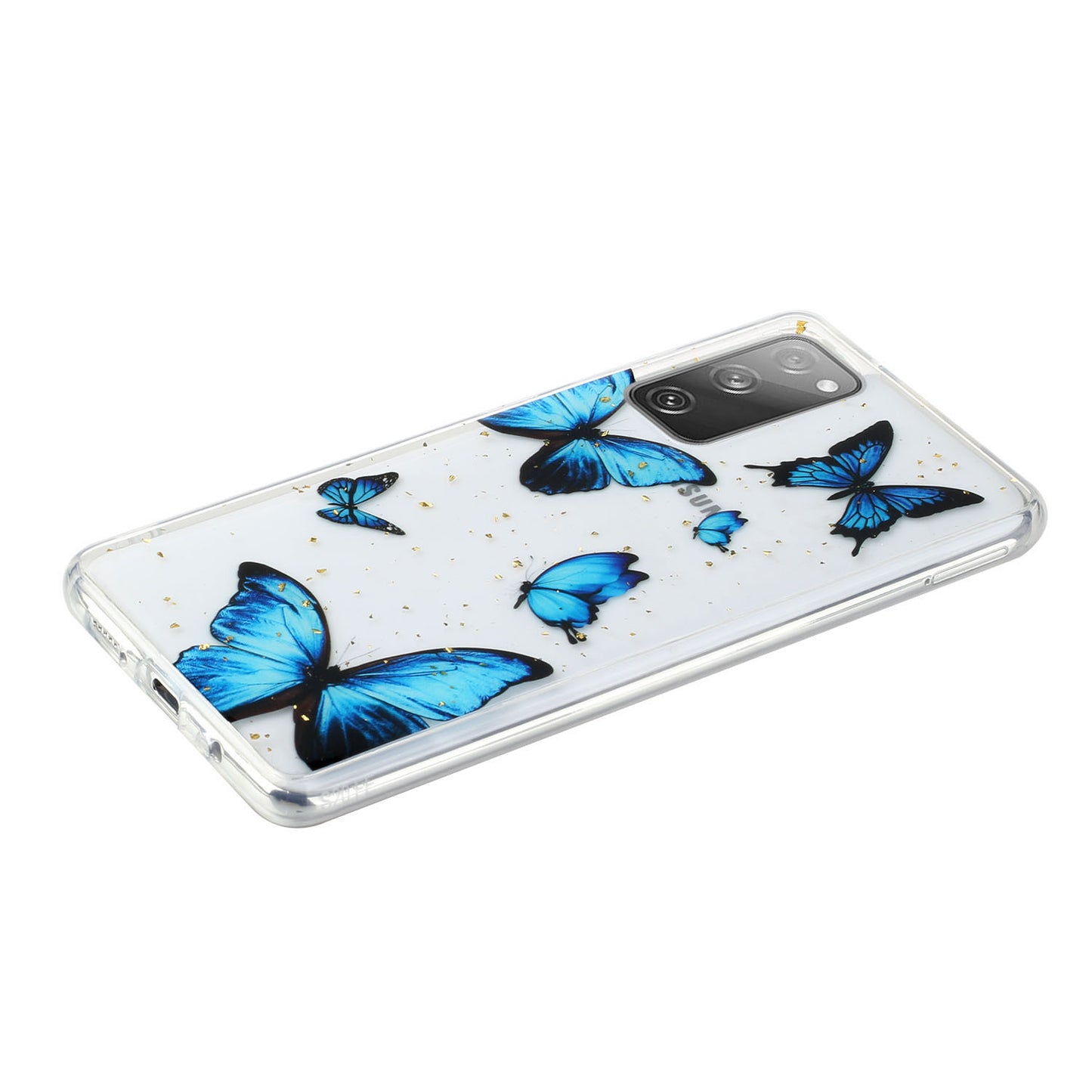 Glitter Sequins Inlaid Style TPU Phone Shell for Samsung Galaxy S20 FE/S20 Fan Edition/S20 FE 5G/S20 Fan Edition 5G - Blue Butterfly