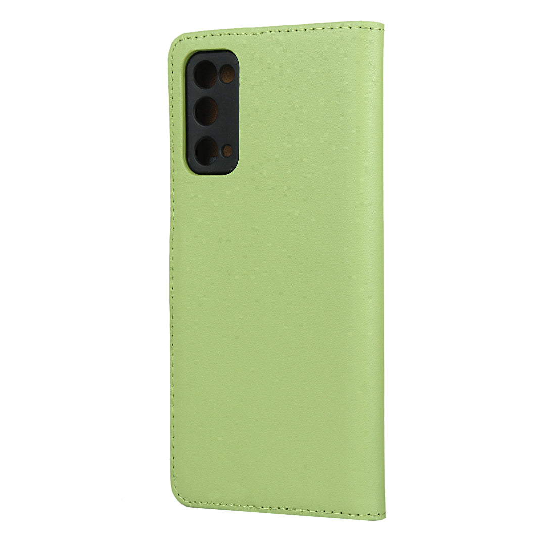 For Samsung Galaxy S20 FE 4G/5G/S20 Lite/S20 FE 2022 Split Leather Shell Wallet Stand Mobile Phone Cover - Green