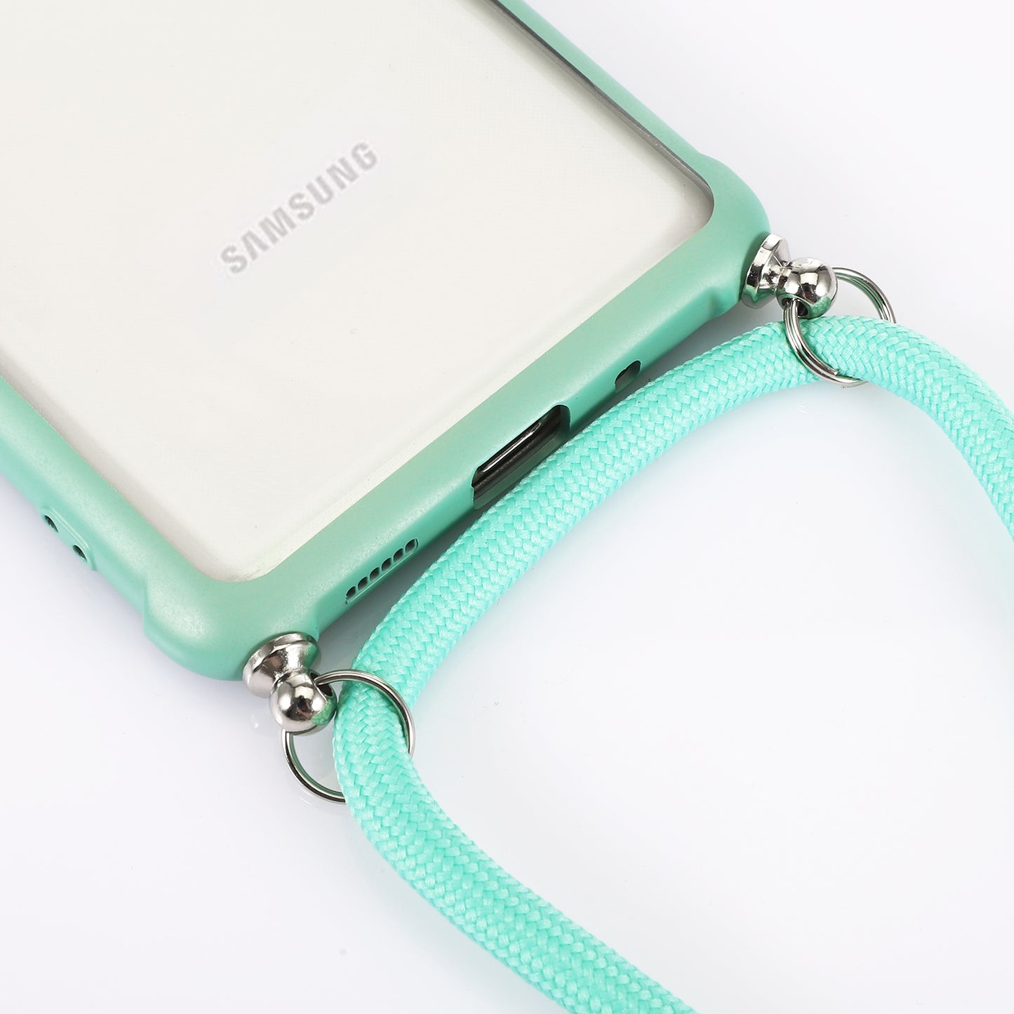 Acrylic+TPU Shockproof Phone Case with Strap for Samsung Galaxy S20 FE/S20 Fan Edition/S20 FE 5G/S20 Fan Edition 5G - Green