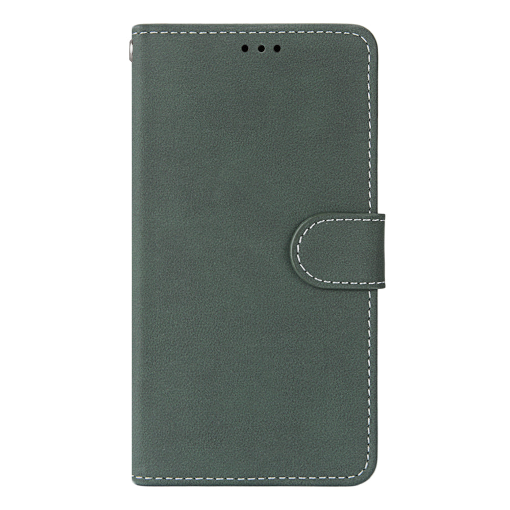 Retro Frosted Surface Wallet Leather Stand Phone Case for Samsung Galaxy S20 FE 4G/FE 5G/S20 Lite - Green