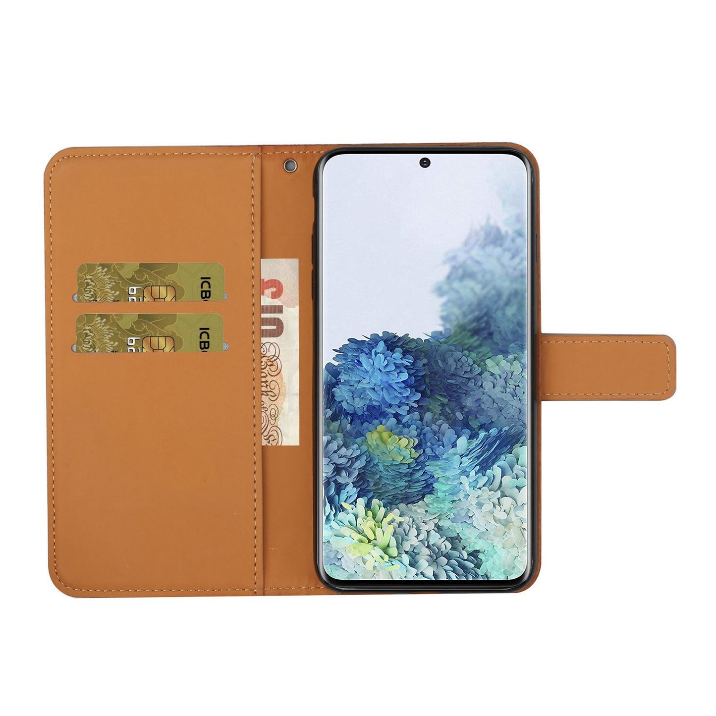 Imprint Ethnic Style Flower Wallet Leather Case for Samsung Galaxy S20 FE 4G/FE 5G/S20 Lite/S20 FE 2022 - Brown