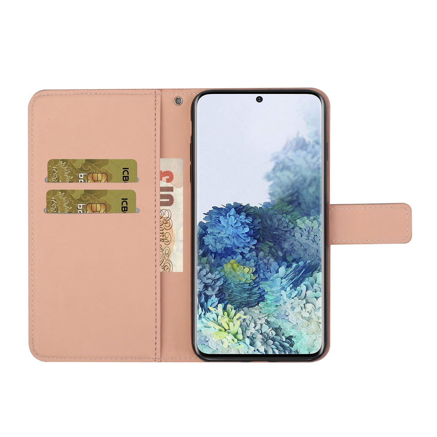 Imprint Ethnic Style Flower Wallet Leather Case for Samsung Galaxy S20 FE 4G/FE 5G/S20 Lite/S20 FE 2022 - Pink