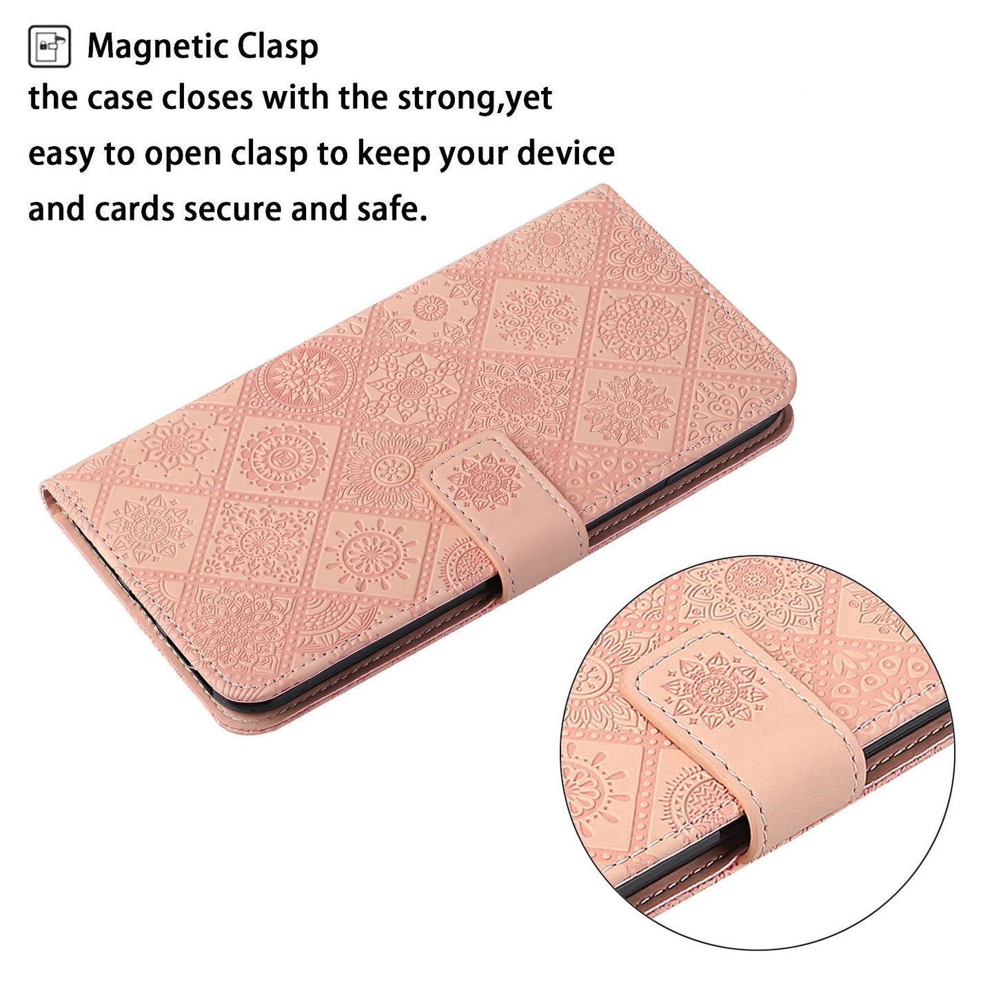 Imprint Ethnic Style Flower Wallet Leather Case for Samsung Galaxy S20 FE 4G/FE 5G/S20 Lite/S20 FE 2022 - Pink