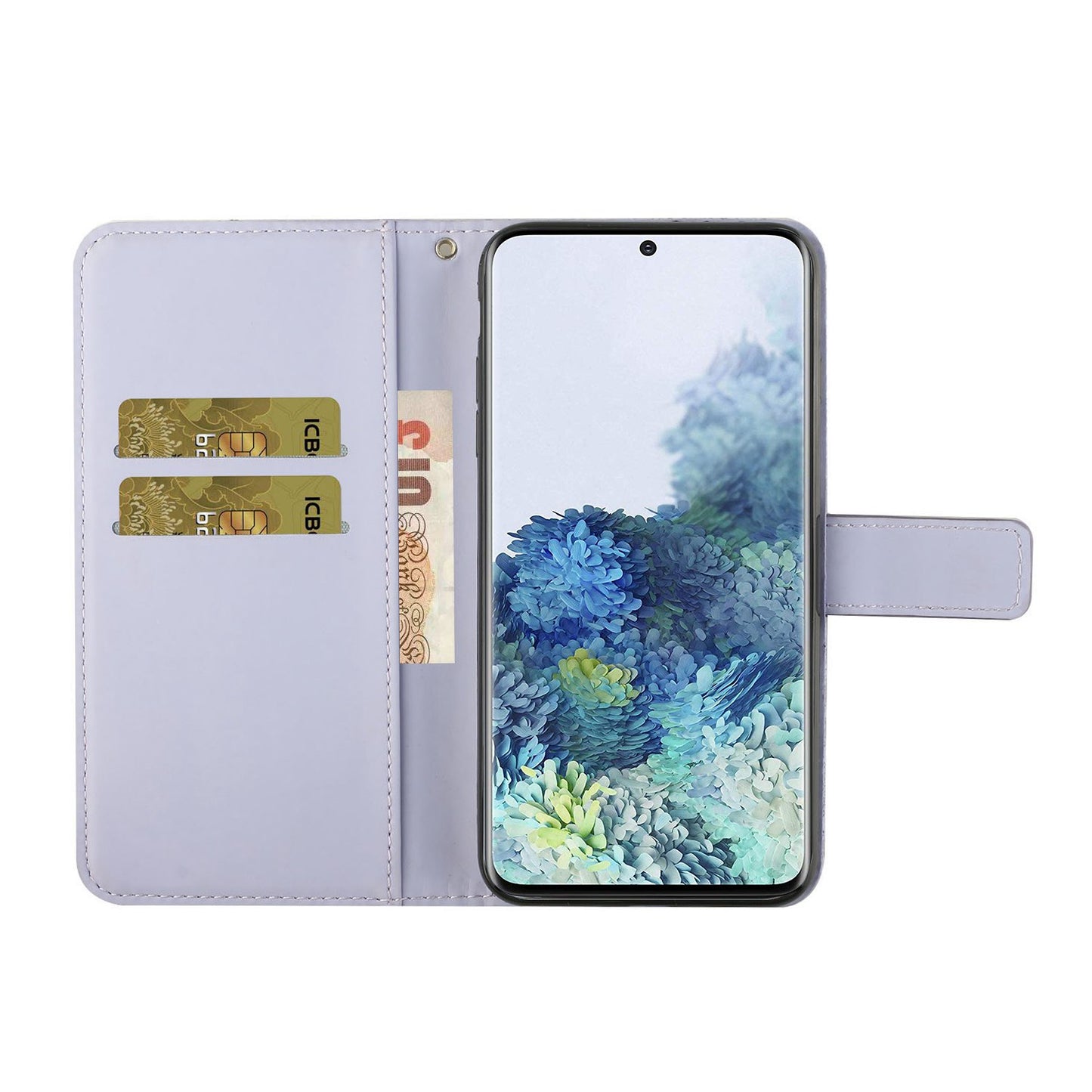 Imprint Ethnic Style Flower Wallet Leather Case for Samsung Galaxy S20 FE 4G/FE 5G/S20 Lite/S20 FE 2022 - Purple