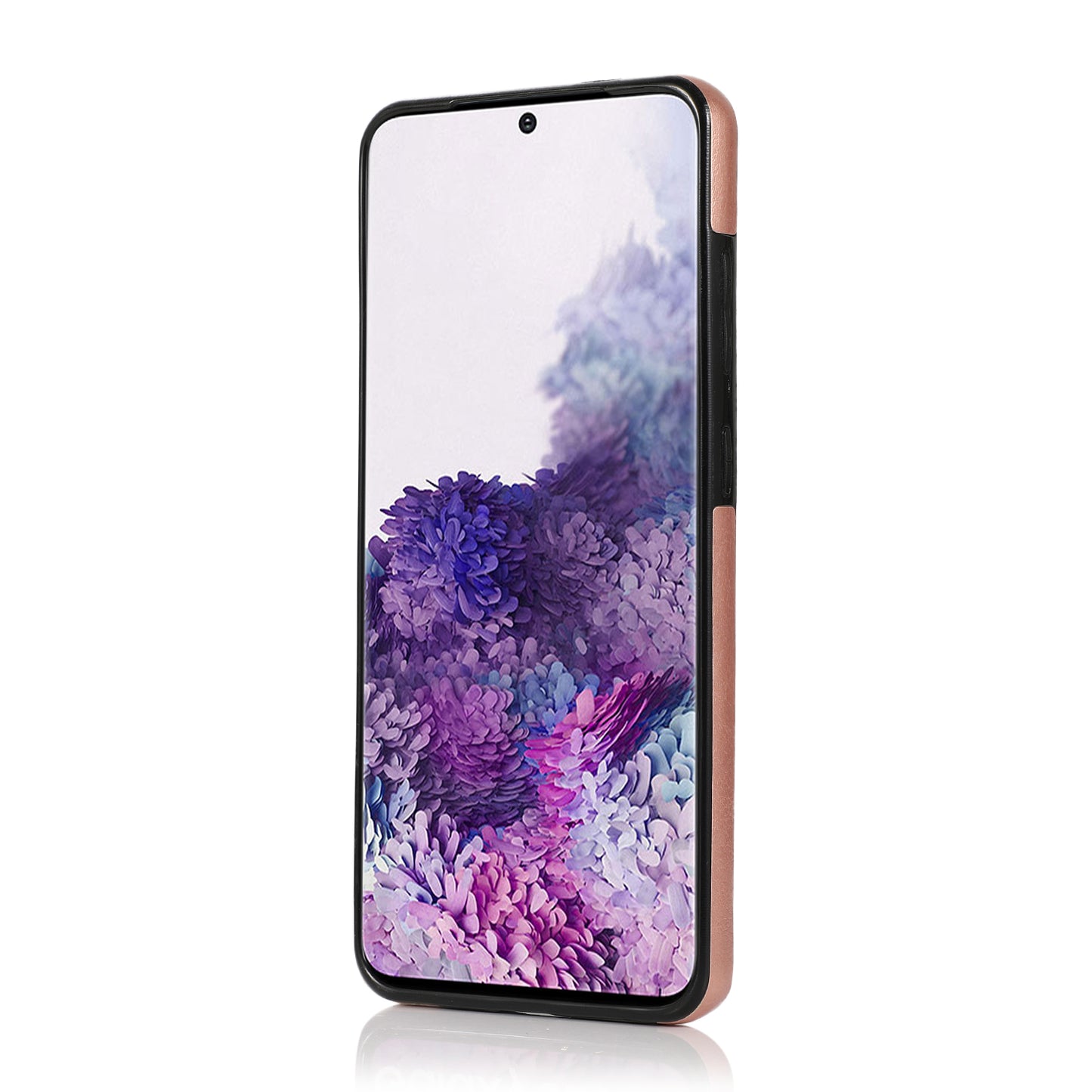 Kickstand Card Slots TPU + PU Leather Phone Protective Case for Samsung Galaxy S20 FE 4G/FE 5G/S20 Lite/S20 FE 2022 - Rose Gold