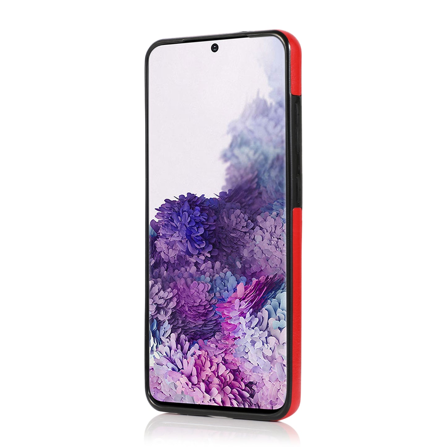 Kickstand Card Slots TPU + PU Leather Phone Protective Case for Samsung Galaxy S20 FE 4G/FE 5G/S20 Lite/S20 FE 2022 - Red