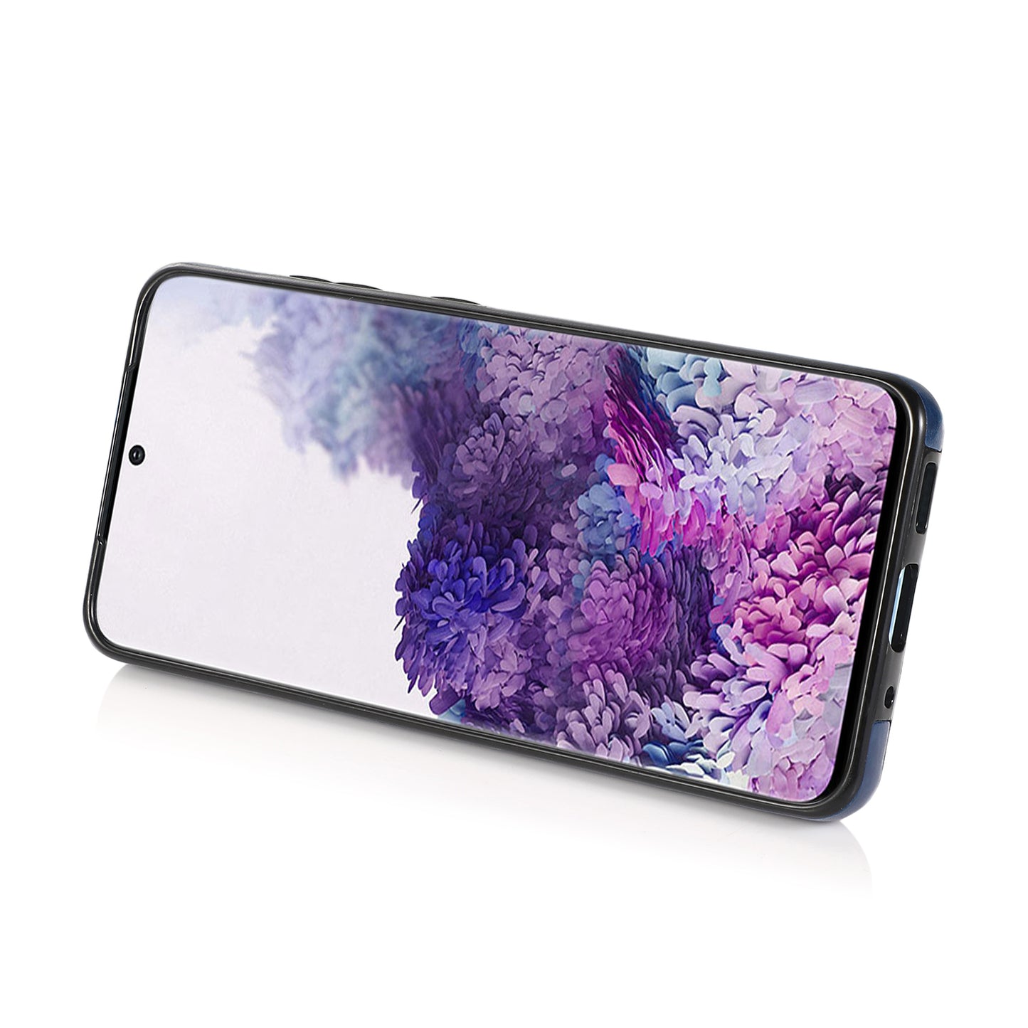 Kickstand Card Slots TPU + PU Leather Phone Protective Case for Samsung Galaxy S20 FE 4G/FE 5G/S20 Lite/S20 FE 2022 - Blue