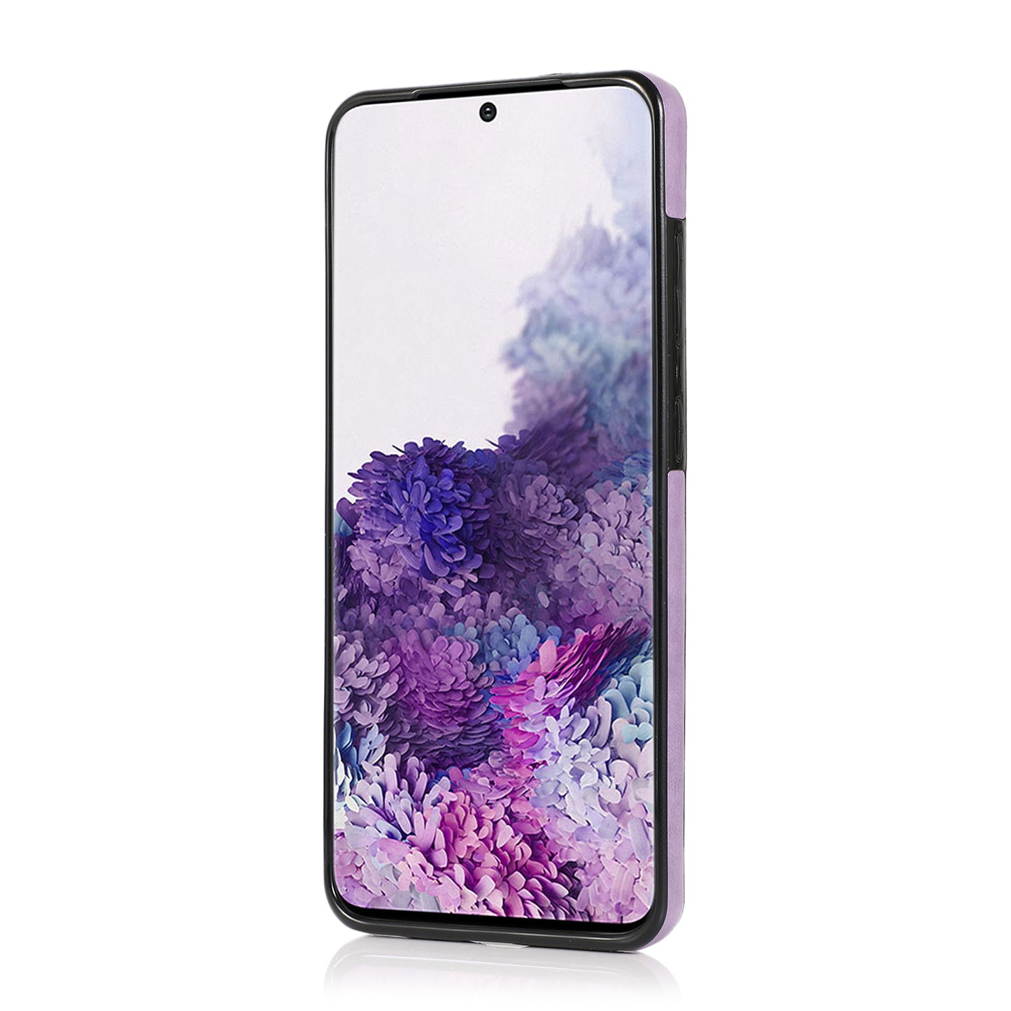Kickstand Card Slots TPU + PU Leather Phone Protective Case for Samsung Galaxy S20 FE 4G/FE 5G/S20 Lite/S20 FE 2022 - Purple