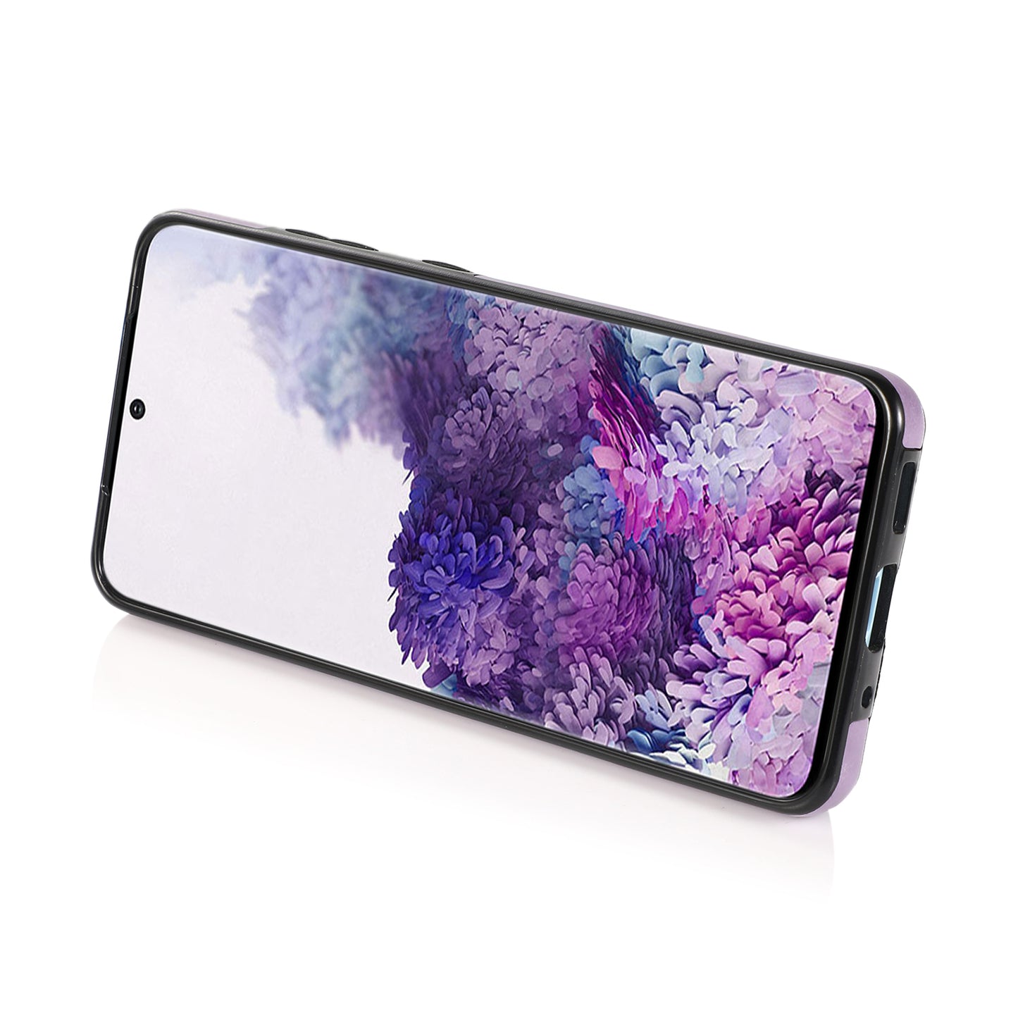Kickstand Card Slots TPU + PU Leather Phone Protective Case for Samsung Galaxy S20 FE 4G/FE 5G/S20 Lite/S20 FE 2022 - Purple