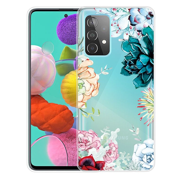 Pattern Printing TPU Phone Shell Case for Samsung Galaxy A32 5G/M32 5G - Beautiful Flower