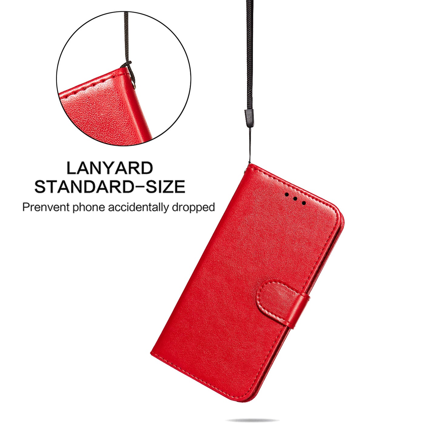 Dual-sided Magnetic Clasp Leather Wallet Stand Phone Case Shell for Samsung Galaxy S20 FE 4G/FE 5G/S20 Lite/S20 FE 2022 - Red