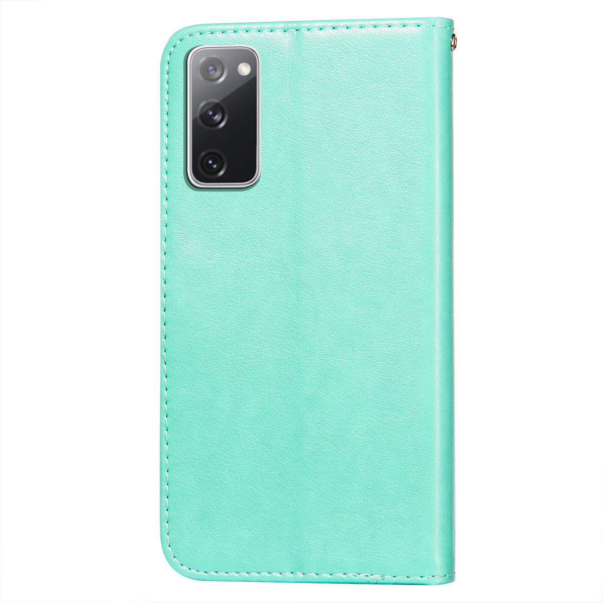 Dual-sided Magnetic Clasp Leather Wallet Stand Phone Case Shell for Samsung Galaxy S20 FE 4G/FE 5G/S20 Lite/S20 FE 2022 - Green