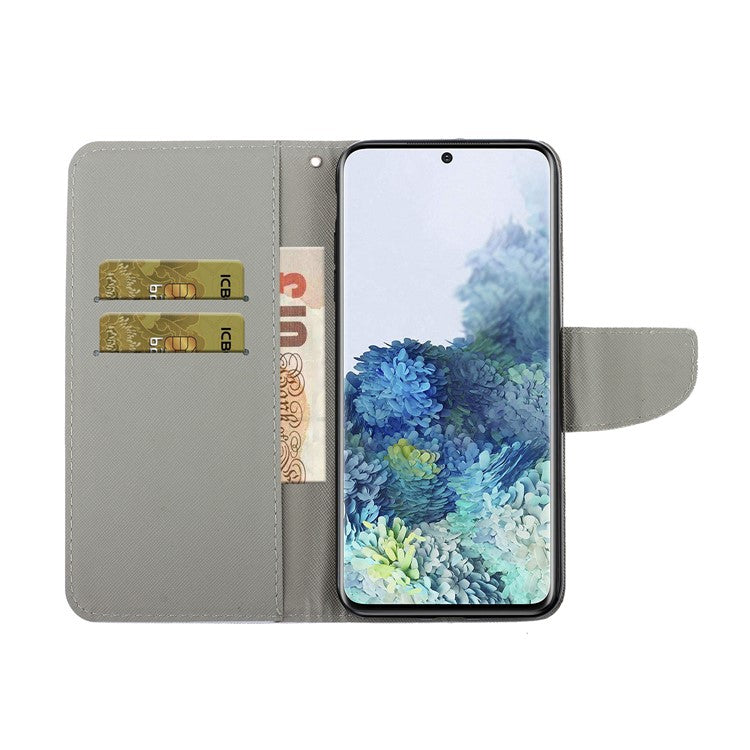 PU Leather Wallet Stand Phone Protective Case for Samsung Galaxy S21+ 5G - Rose