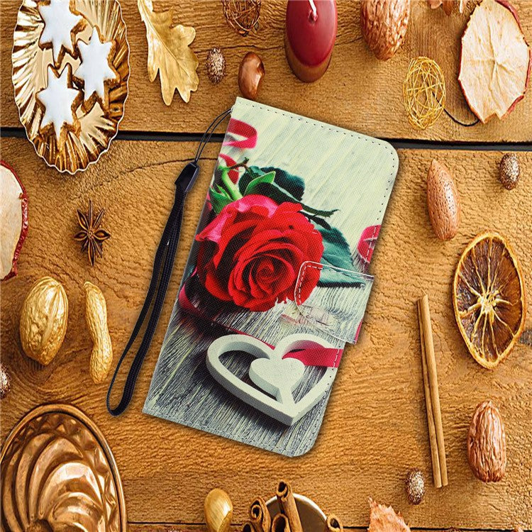 PU Leather Wallet Stand Phone Protective Case for Samsung Galaxy S21+ 5G - Rose