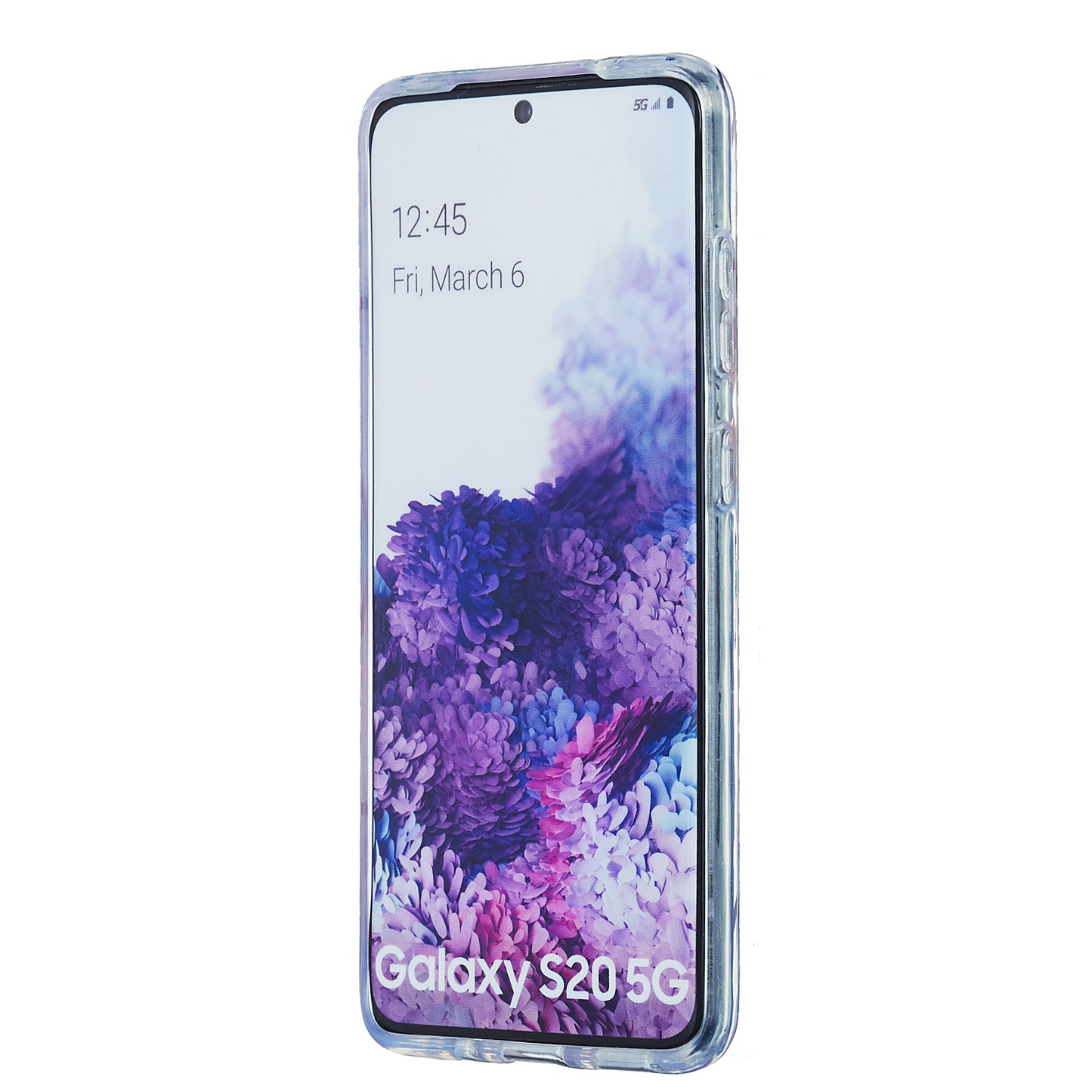 IML IMD Marble Pattern Electroplating Flexible TPU Phone Cover Case for Samsung Galaxy S20 4G/S20 5G - Pink