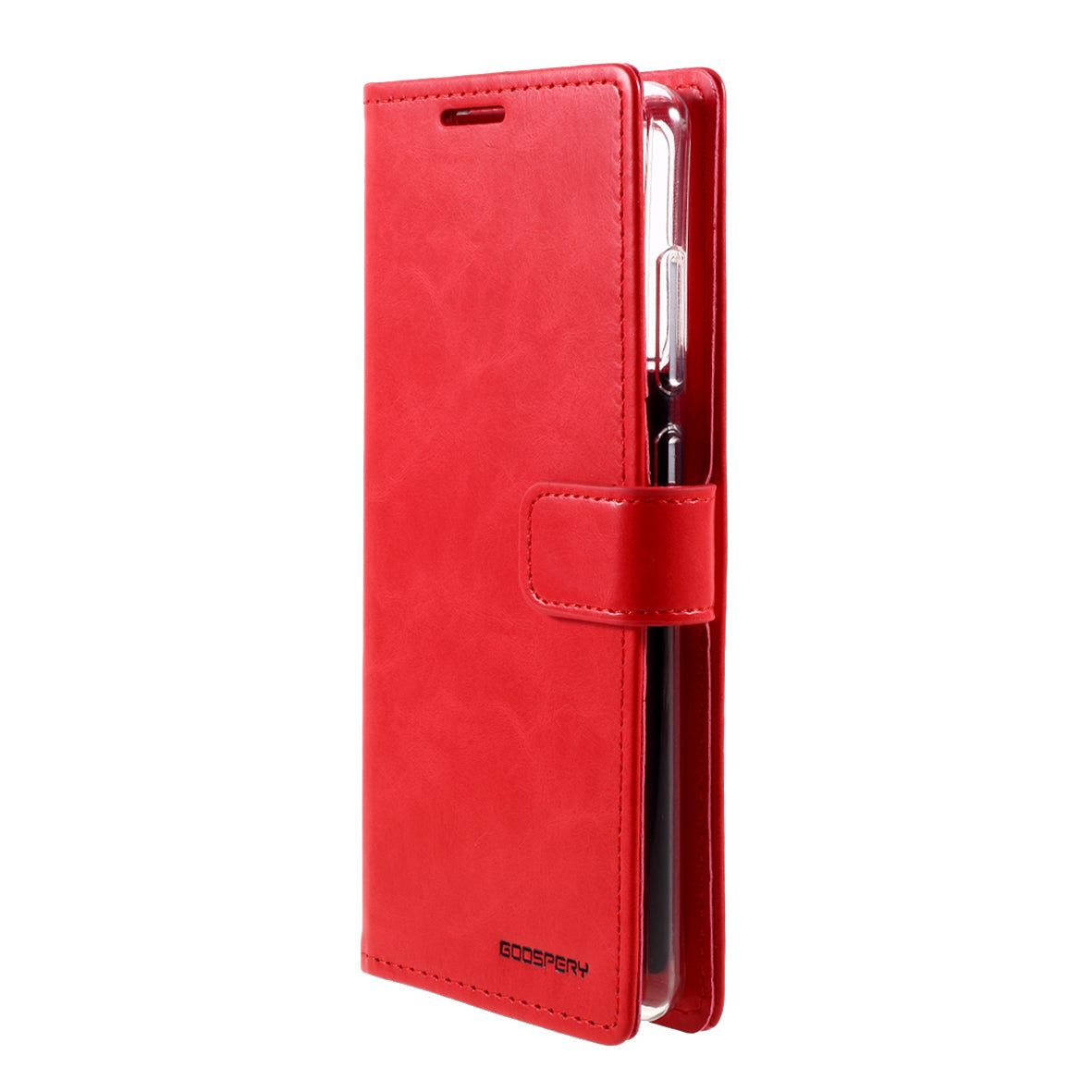 MERCURY GOOSPERY Blue Moon Leather Wallet Stand Case with Magnetic Clasp for Samsung Galaxy S20 FE 4G/FE 5G/S20 Lite/S20 FE 2022 - Red