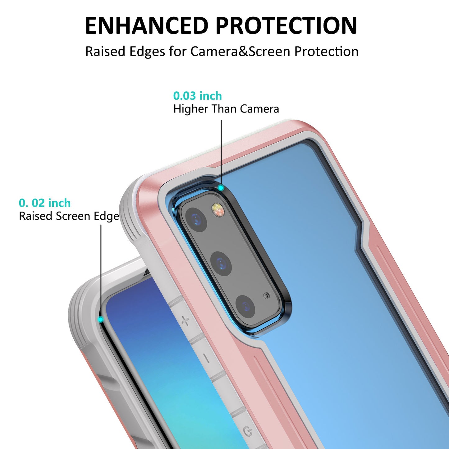 Full Protection Anti-Drop Hybrid Cover Phone Shell for Samsung Galaxy S20 4G/S20 5G - Rose Gold