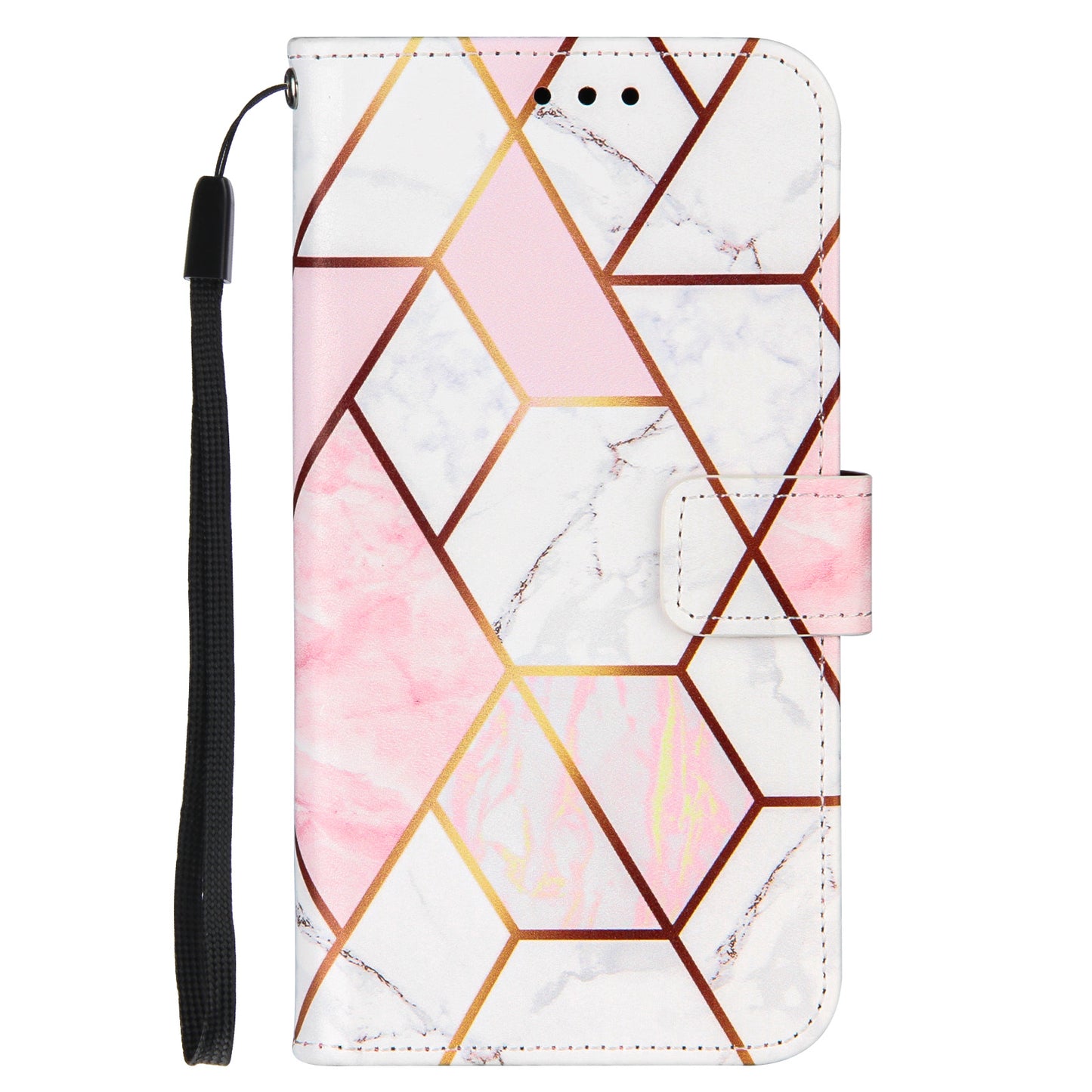 Full Protection Wallet Stand TPU + PU Leather Cover with Splicing Marble Pattern for Samsung Galaxy S20 FE 4G/FE 5G/S20 Lite/S20 FE 2022 - Pink