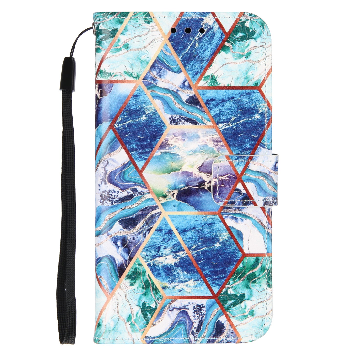 Full Protection Wallet Stand TPU + PU Leather Cover with Splicing Marble Pattern for Samsung Galaxy S20 FE 4G/FE 5G/S20 Lite/S20 FE 2022 - Blue