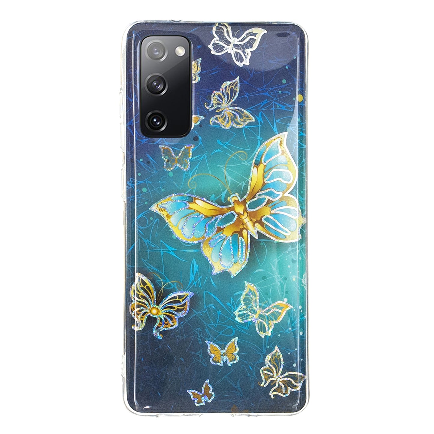 Marble Pattern Printing IMD Design TPU Cover for Samsung Galaxy S20 FE 4G/FE 5G/S20 Lite/S20 FE 2022 - Butterfly