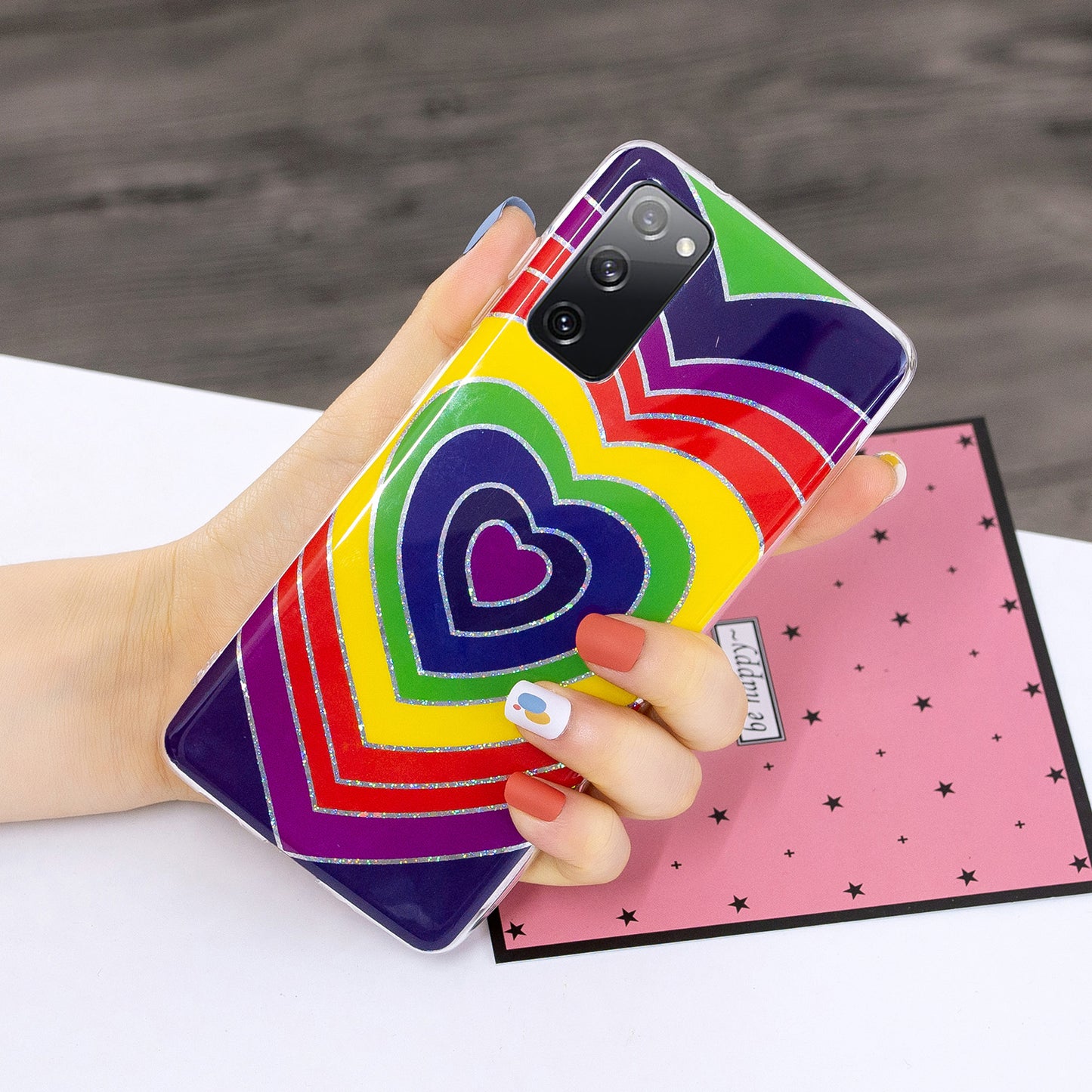 Marble Pattern Printing IMD Design TPU Cover for Samsung Galaxy S20 FE 4G/FE 5G/S20 Lite/S20 FE 2022 - Heart