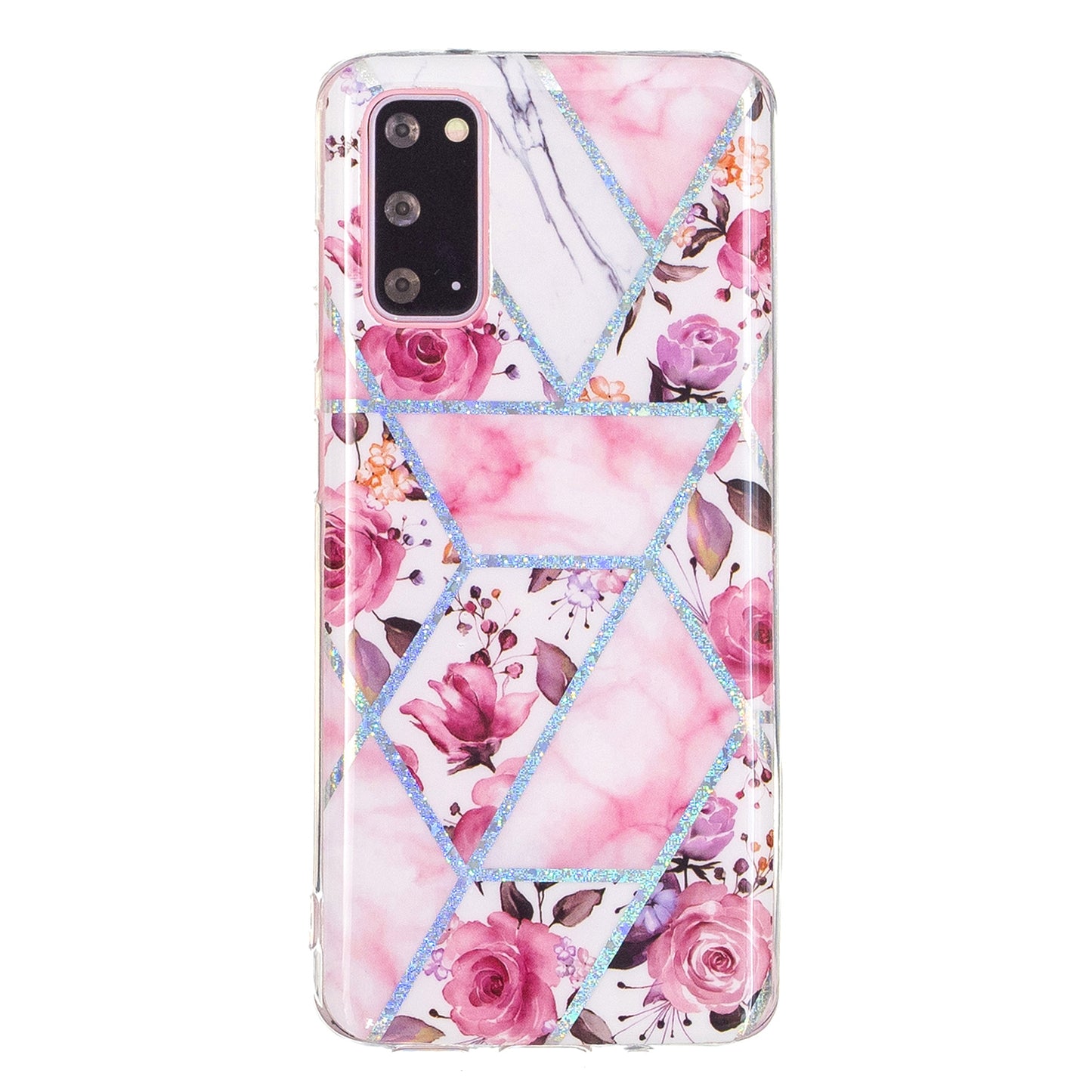 Marble Pattern Printing IMD Design TPU Case for Samsung Galaxy S20 4G/S20 5G - Rose